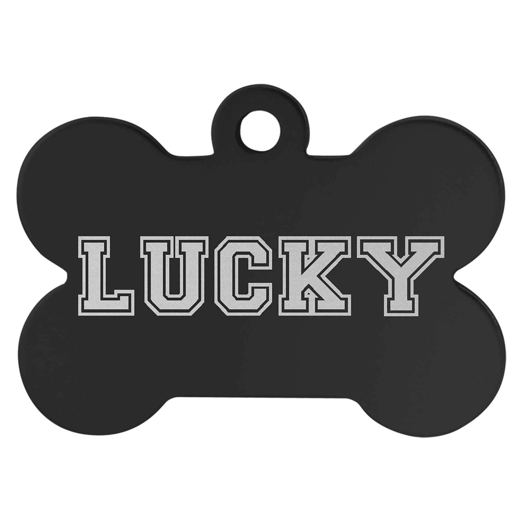 1 1/4" x 3/4" Black Anodized Aluminum Bone Pet Tag 1