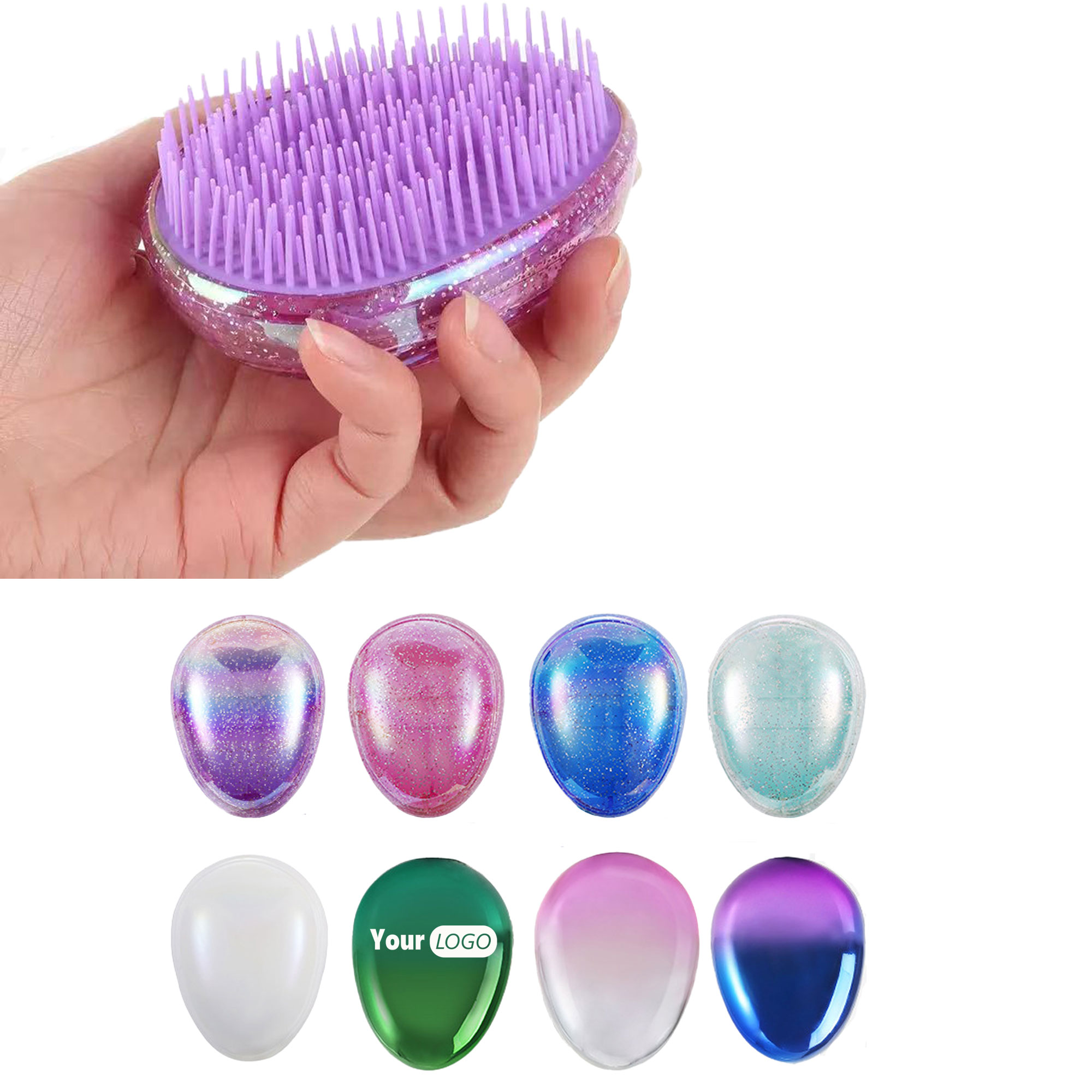 Egg-Shaped Massage Travel Hair Care Brush 11