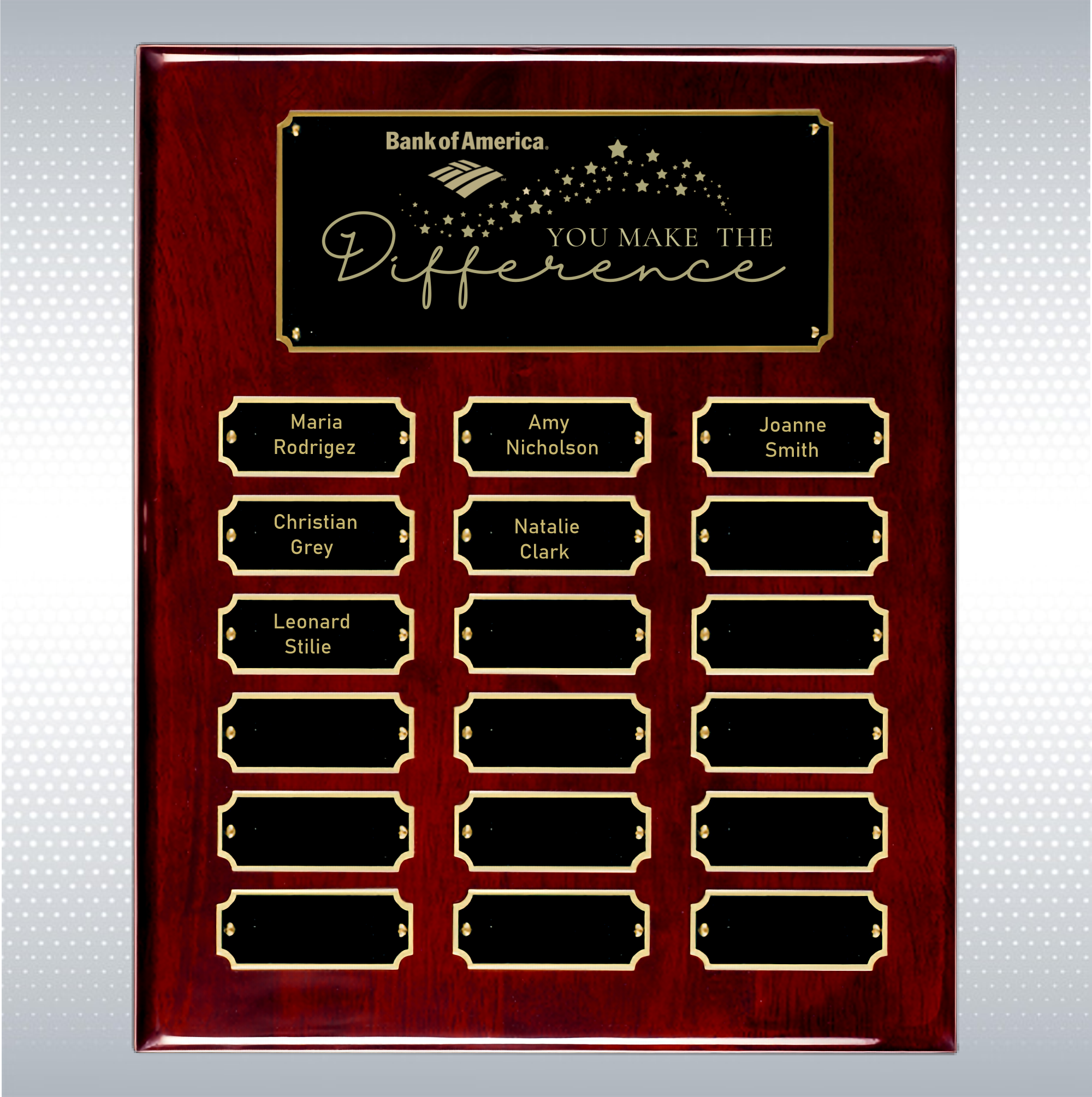 Rosewood Piano Finish 18 Plate Perpetual Plaque (10.5" x 13") 4