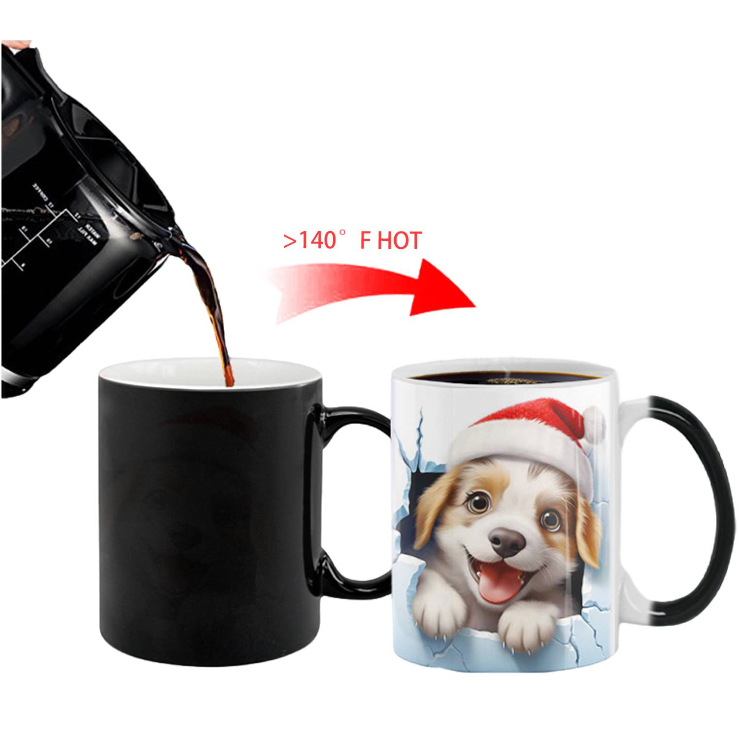 11oz Color Changing Ceramic Mug w/ 3D Dog Pattern 4
