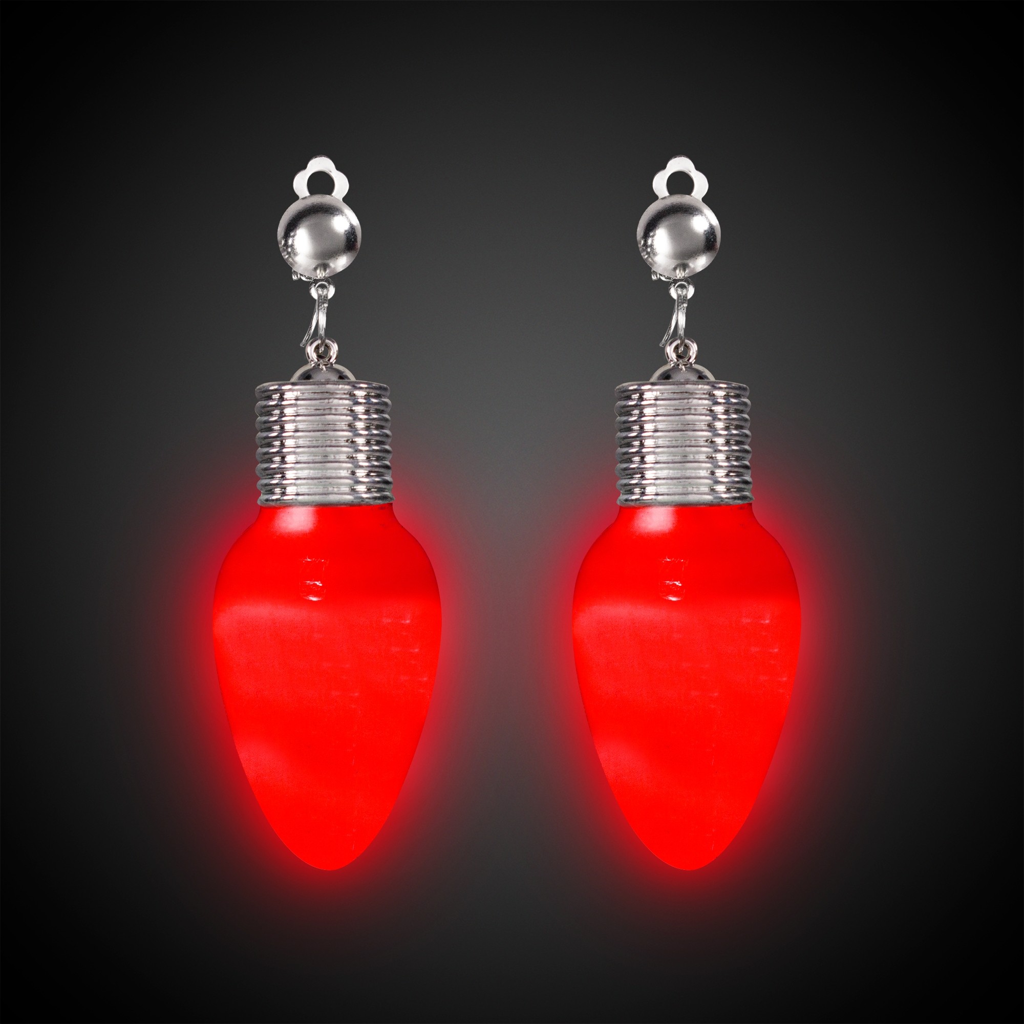 Red Bulb LED Clip-On Earrings 3