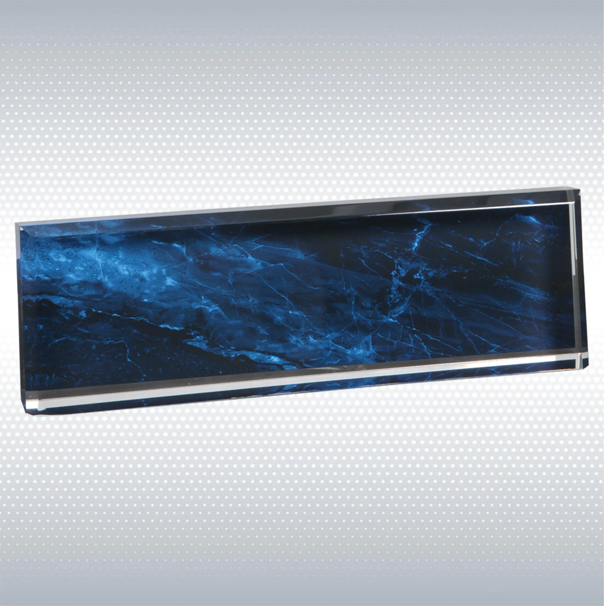 9 1/2" x 2 3/4" Blue Marble Acrylic Name Bar 3