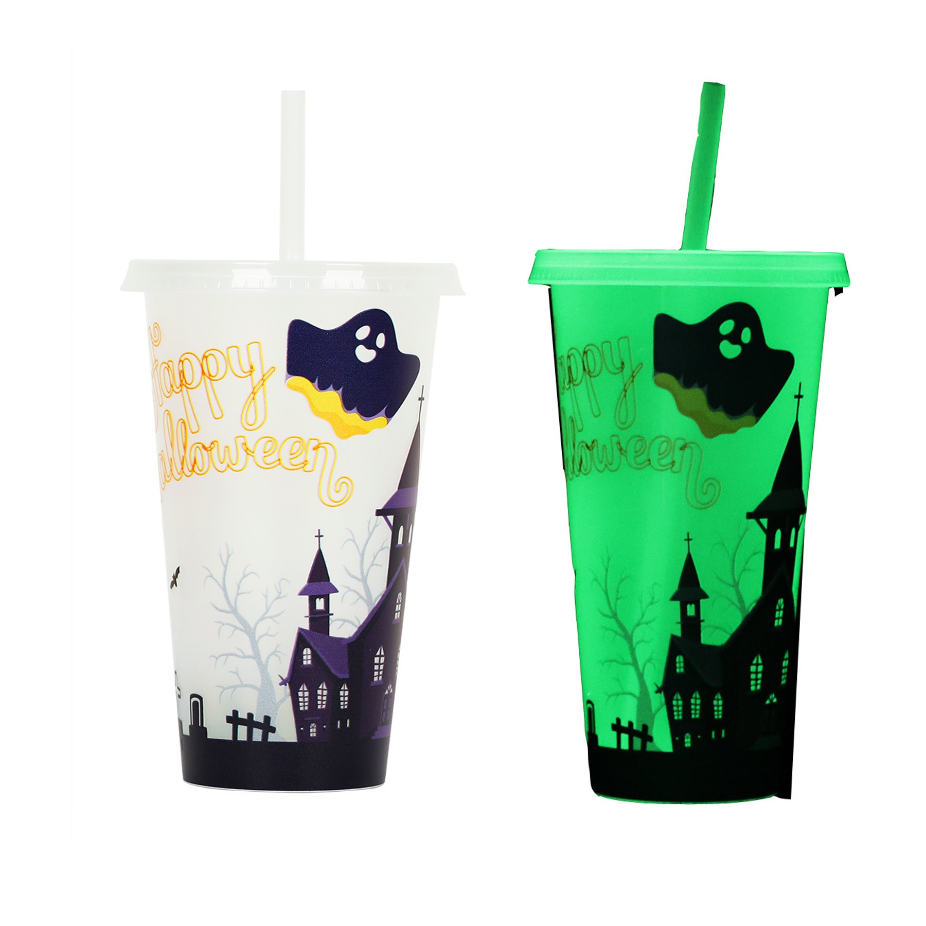 Halloween Glow In The Dark Tumbler With Straw (direct import) 4