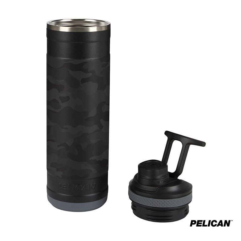 Pelican Pacific™ Chug 26 oz. Recycled Double Wall Stainless Steel Black Camo Water Bottle 3