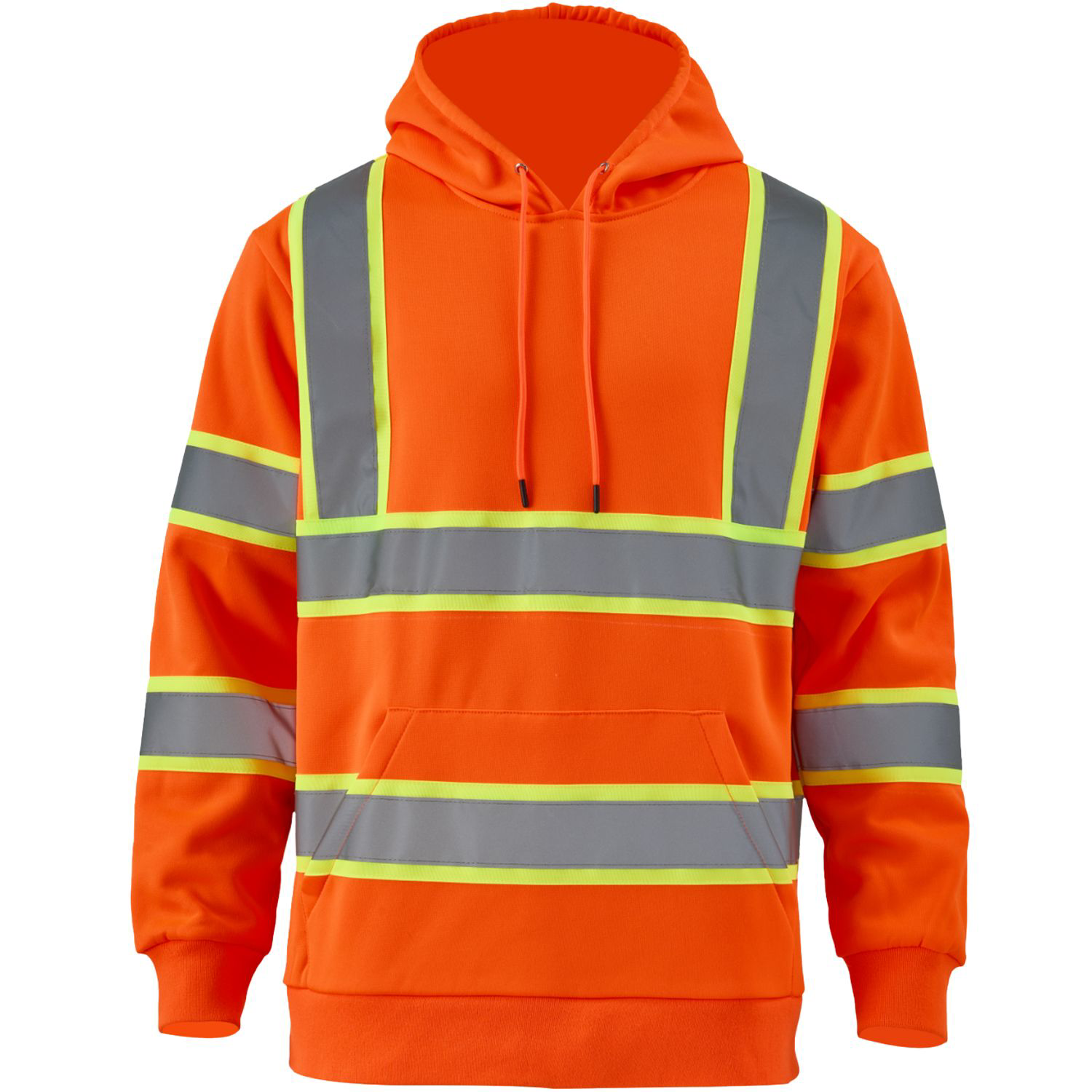 Class 3 Two Tone Double Band 2" Reflective Tape Safety Hoodie 9
