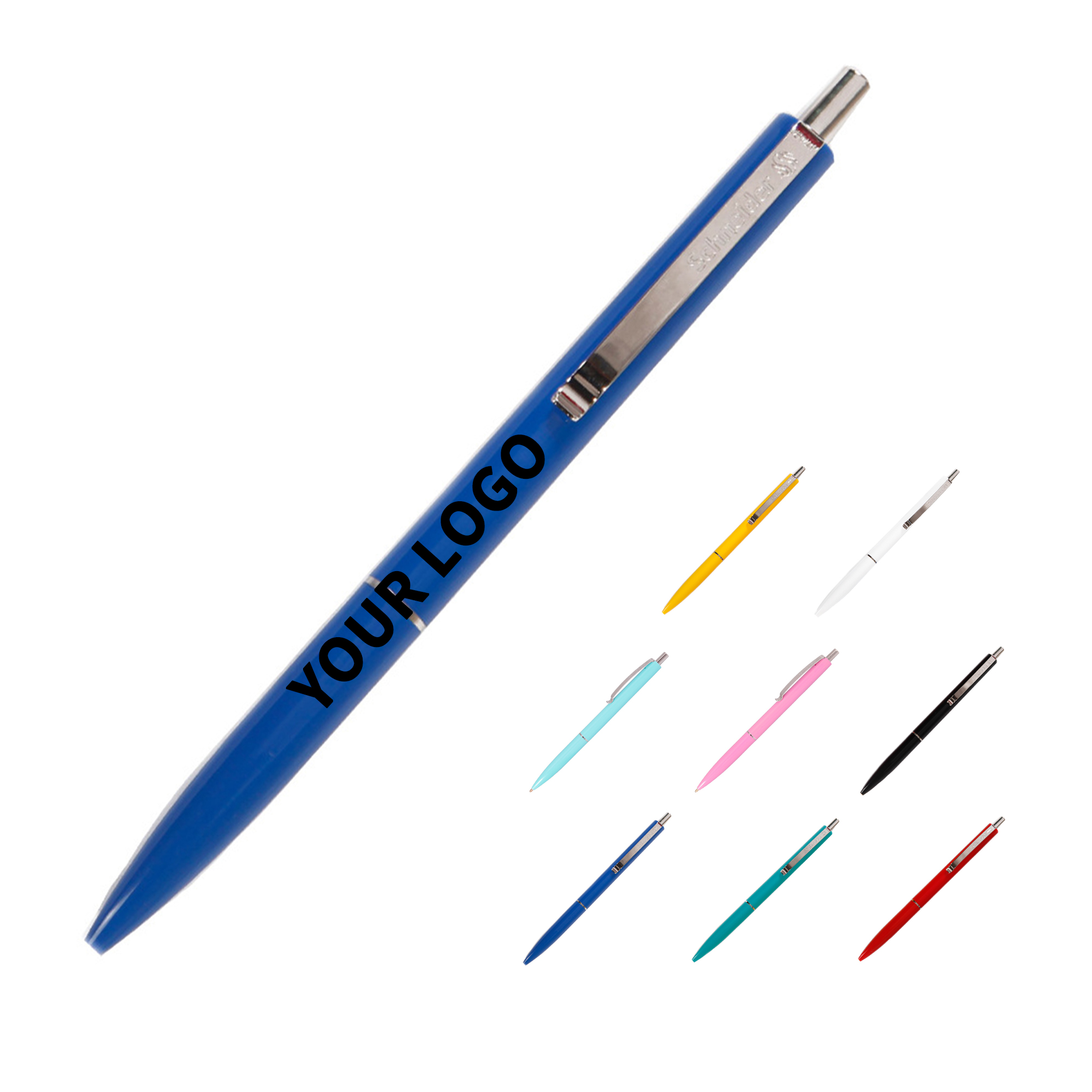 Slim Plastic Ballpoint Pen 5.31" x 0.39" With Metal Clip 2