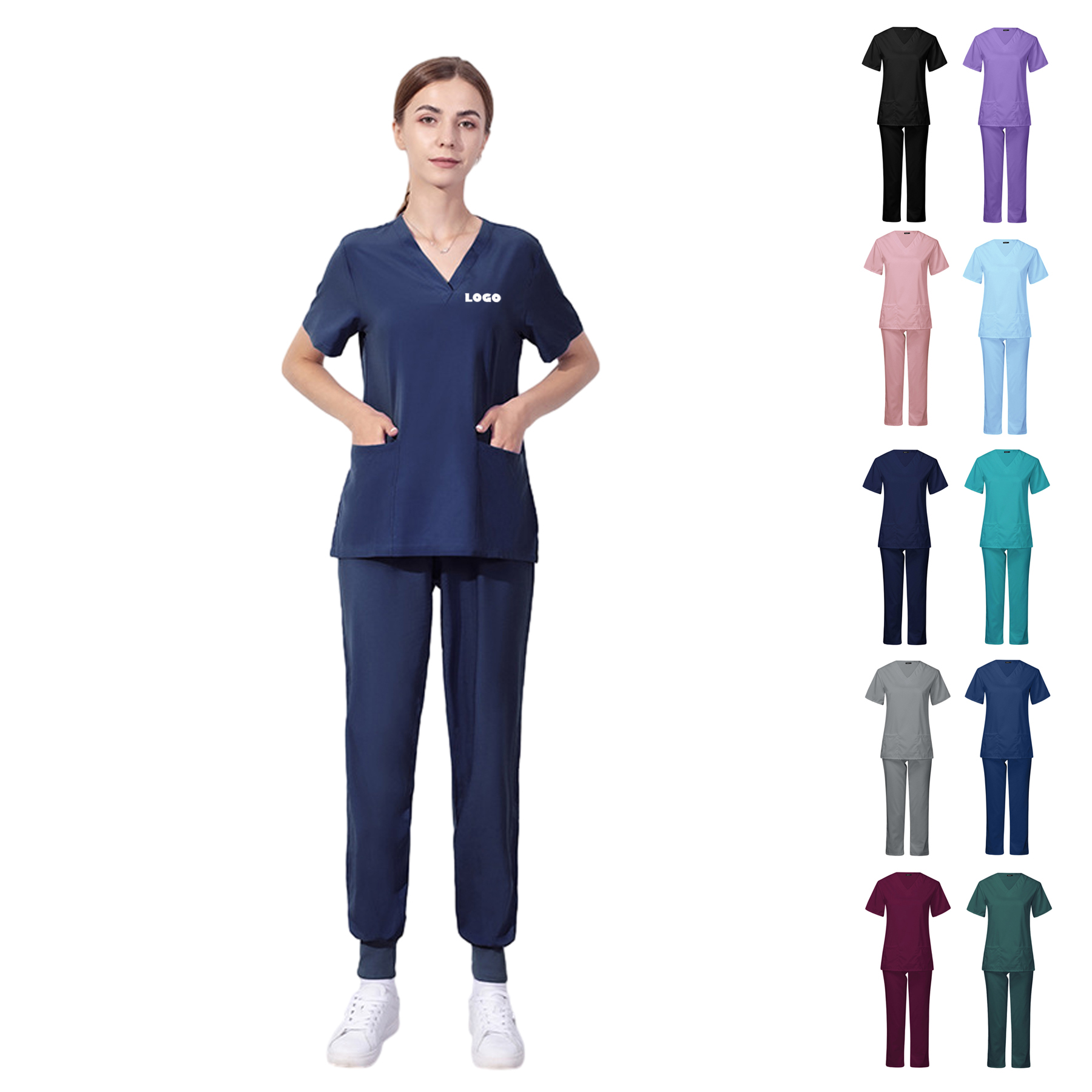 Unisex V Neck Tunic Two Pockets Doctor Workwear 2
