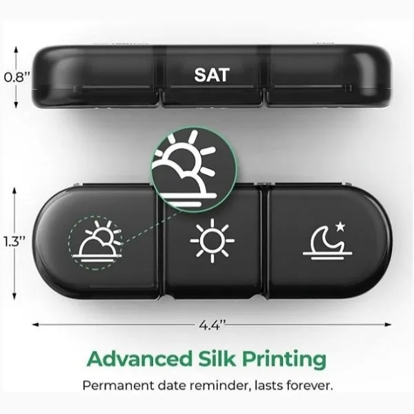 Mini portable light-proof plastic pill weekly storage box 2