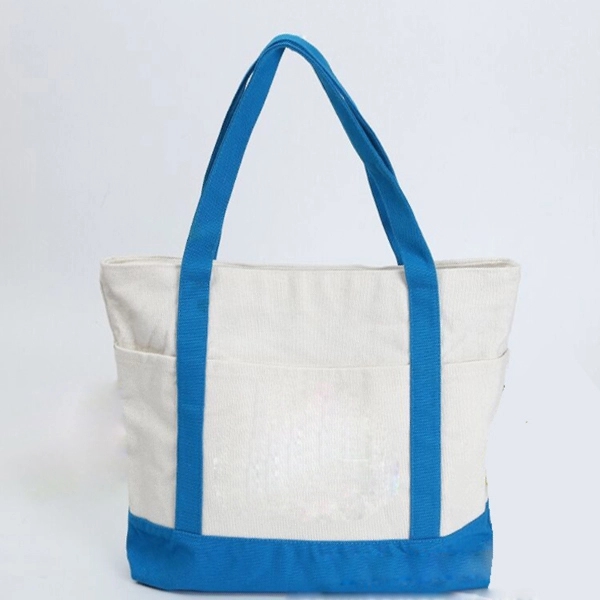 Canvas 2 Tone Boat Tote Bag, custom tote bag with logo imprint 5
