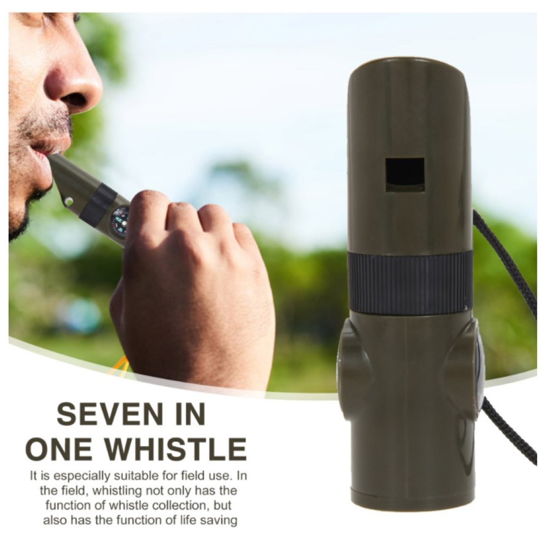 7 In 1 Survival Flashlight Magnifier Whistle 3