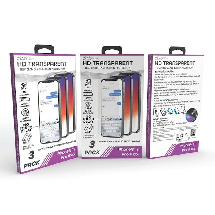 Iphone 13 Pro Max Glass Transparent Screen Protector 3pk 2
