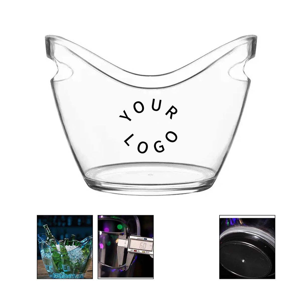 Durable Clear Acrylic Beverage Bucket 8 Liter 2