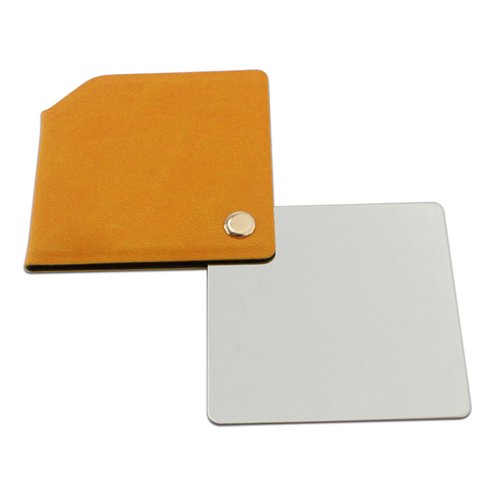 Portable stainless steel rotatable square makeup mirror 4