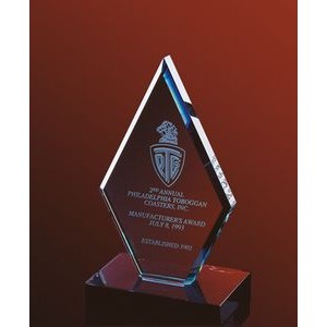 8" Clear Diamond Award on Black Marble Base