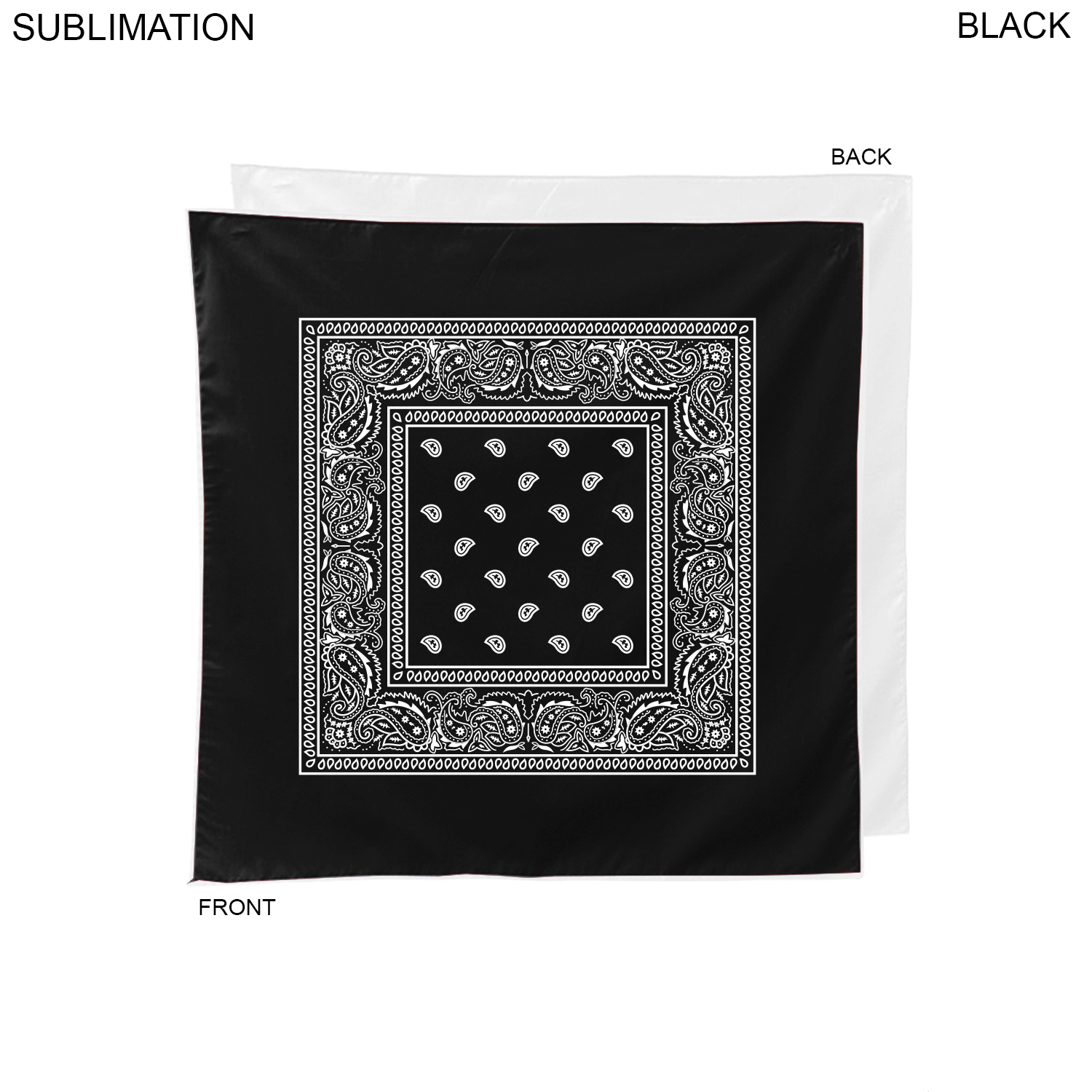 Paisley Bandana, 22x22, Sublimated Edge to Edge 1 side 3