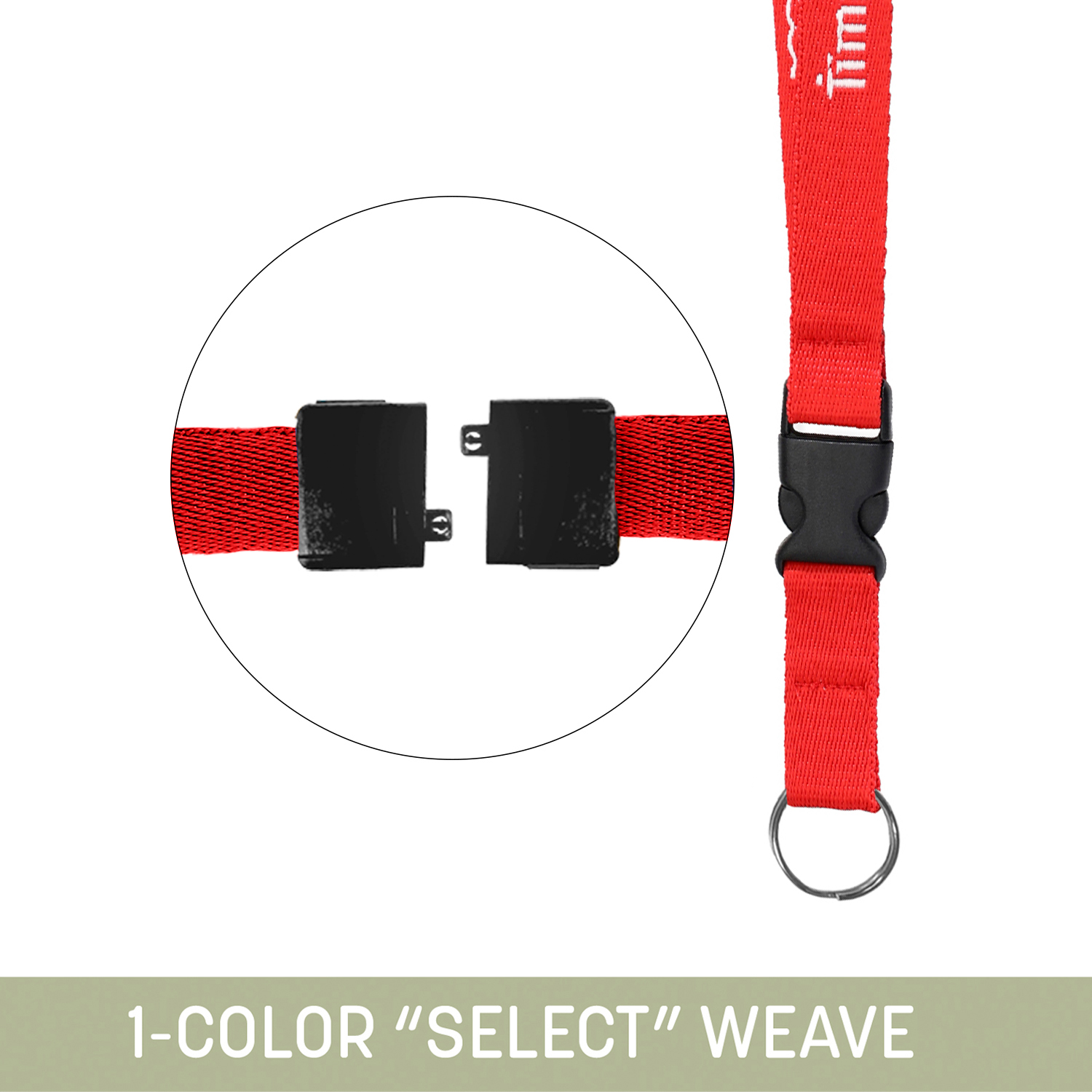 3/4" Woven Detachable Lanyard w/ Split Ring and Back Breakaway- "Select" Weave 7