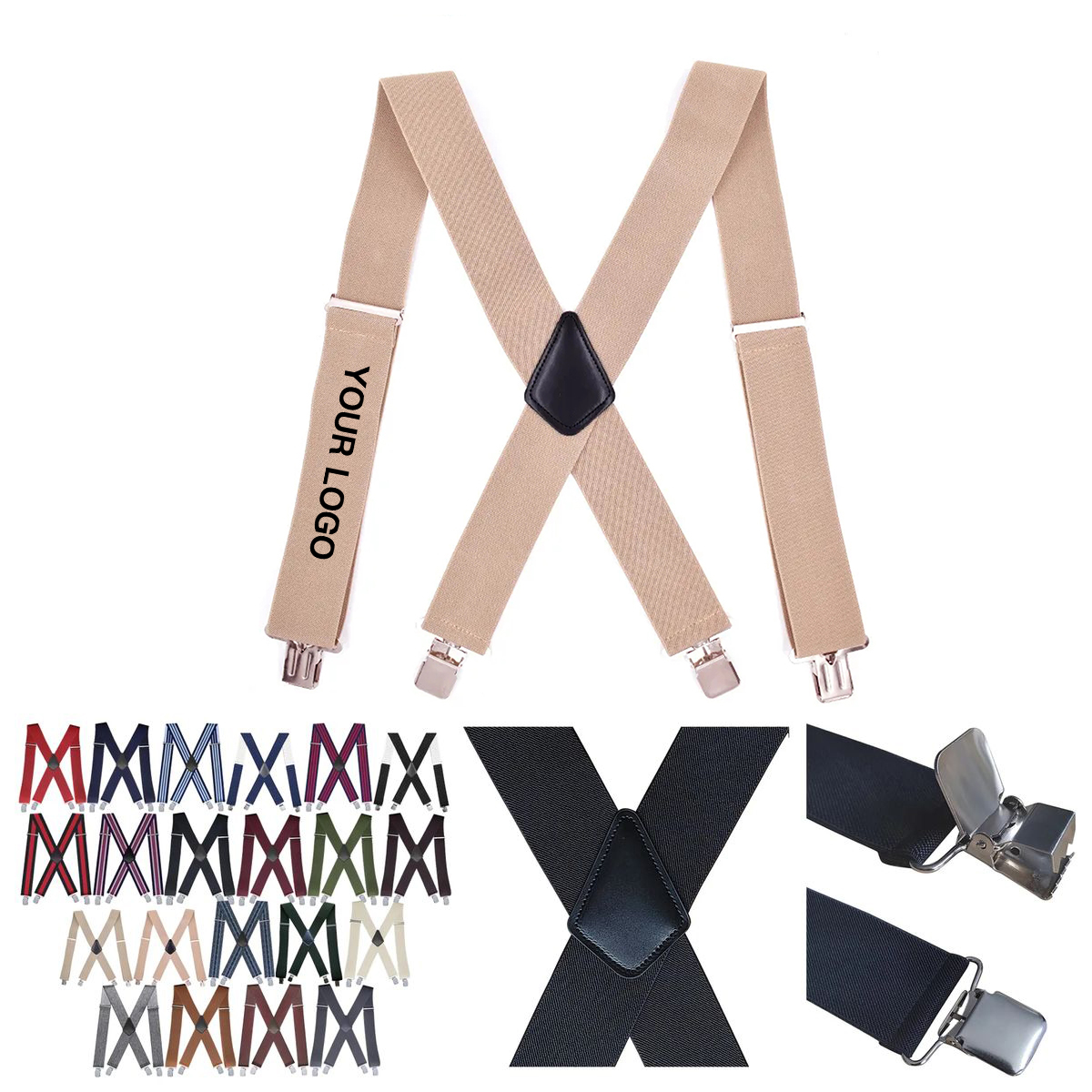 Adjustable X Back Suspenders with Elastic Straps 3
