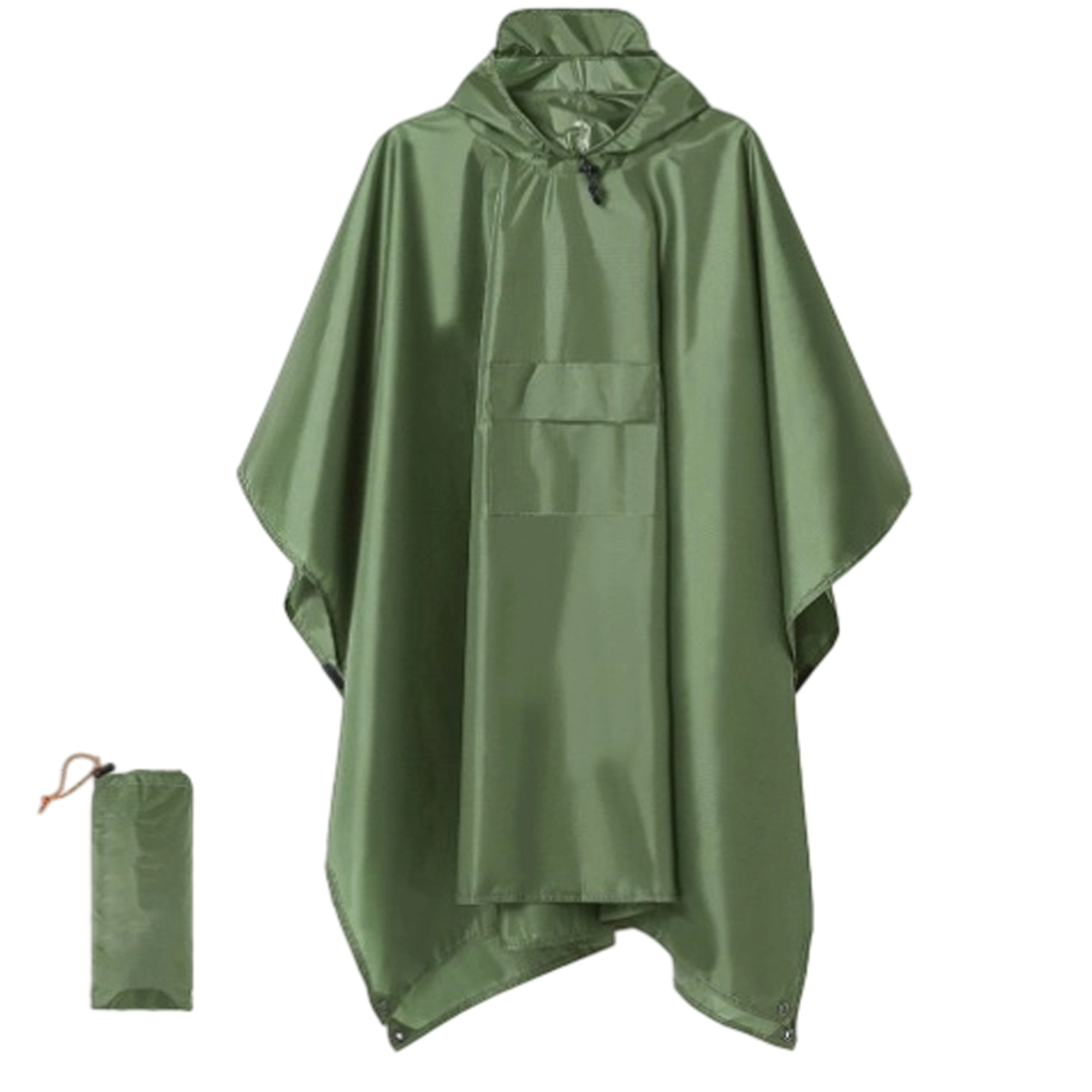 Polyester Hooded Rain Poncho With Waterproof Coating 12