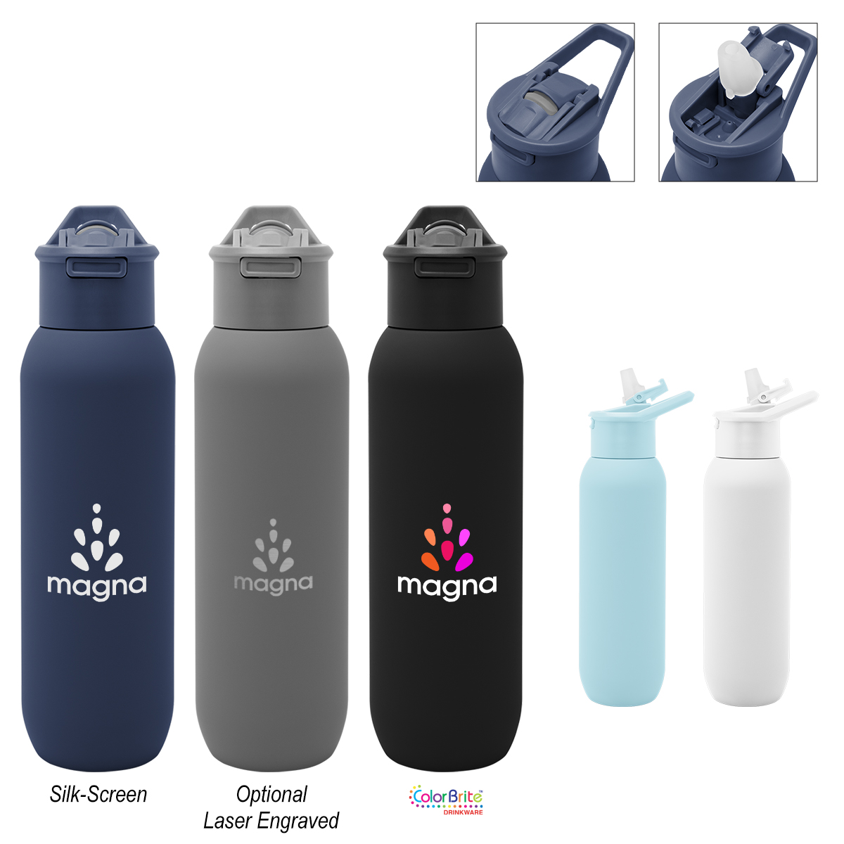 20 Oz. Hydrus Recycled Stainless Steel Bottle, custom water bottle with logo imprint 16