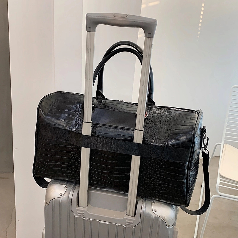 PU Leather Sport Gym Duffle Travel Bag w/ Luggage Sleeve 4