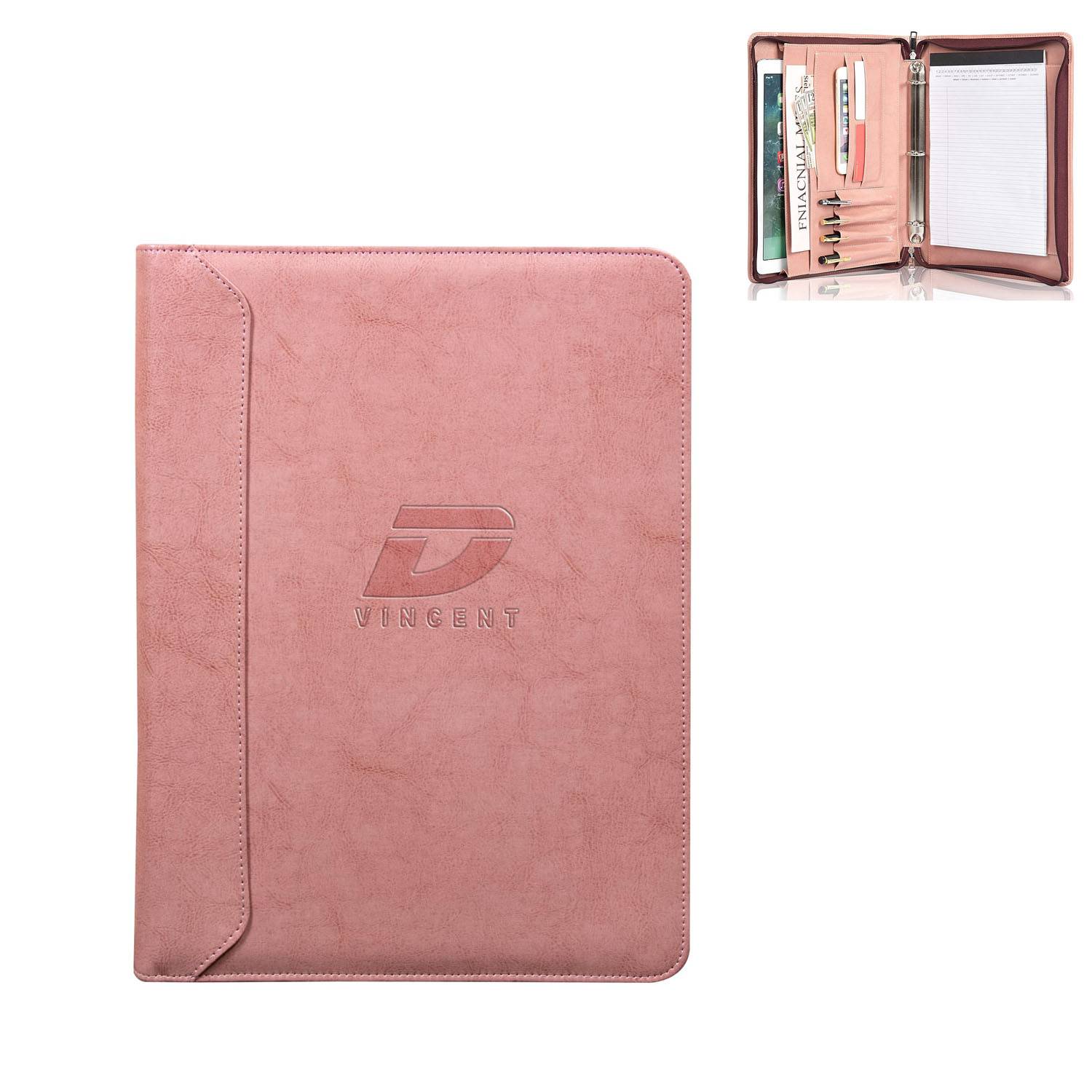A4 PU Leather Personalized Business Folder 3 Ring Binder 3