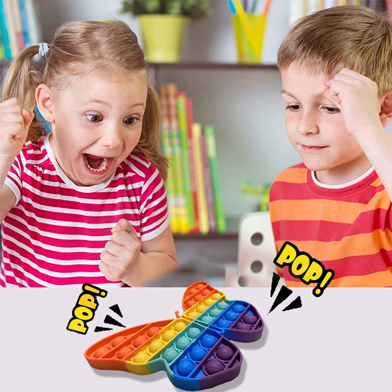 Rainbow Butterfly Push Pop Fidget Toy for Children and Adult 7