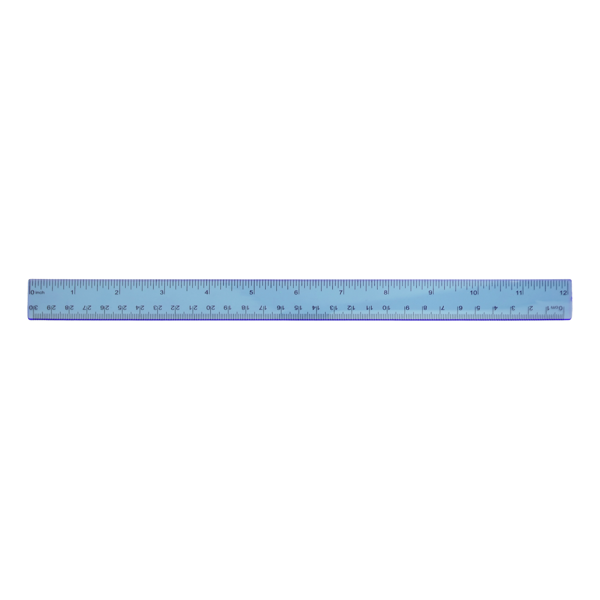12" Colorful Plastic Ruler with Black Scale 1