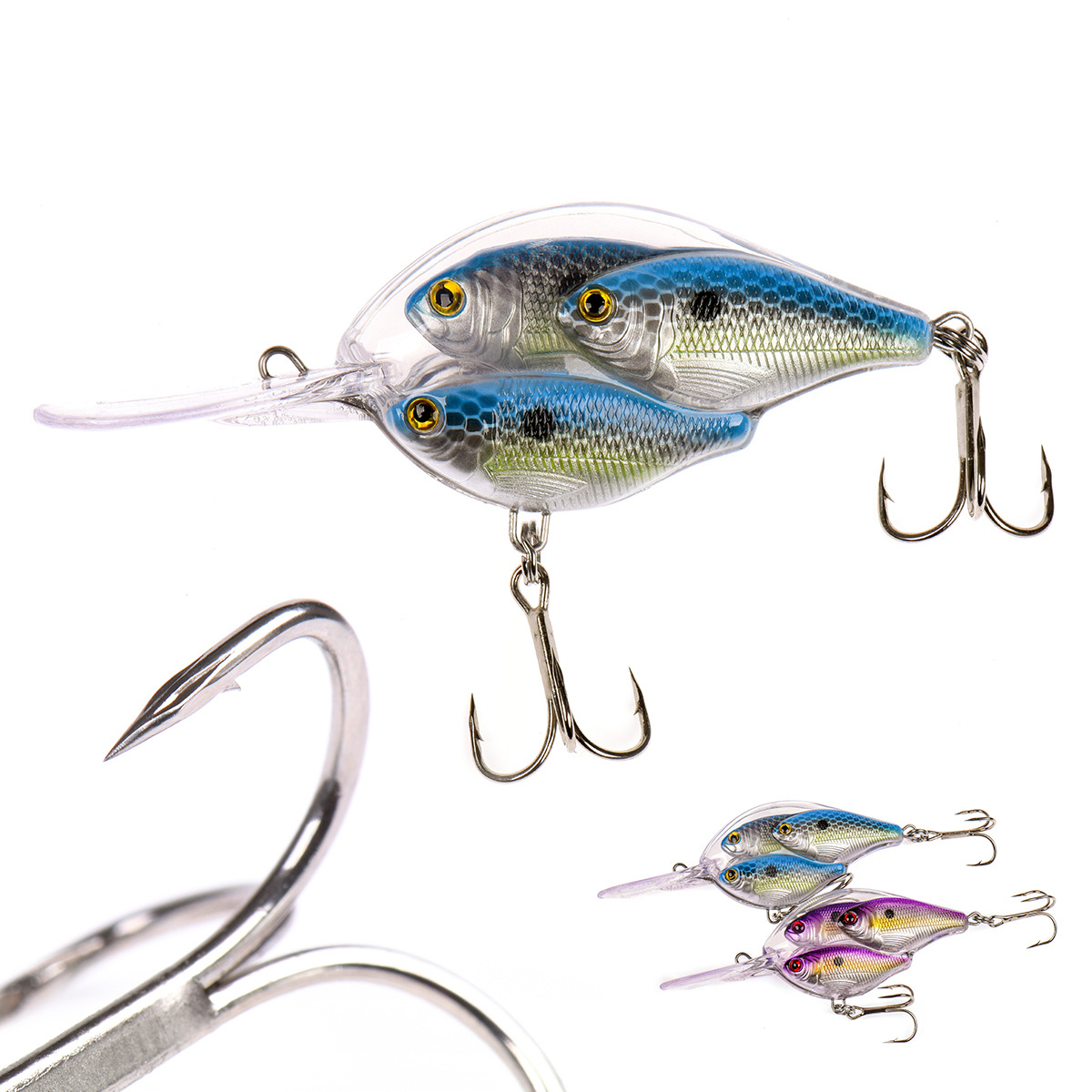 18 Gram Chubby Crank Fishing Lure with Treble Hooks 4