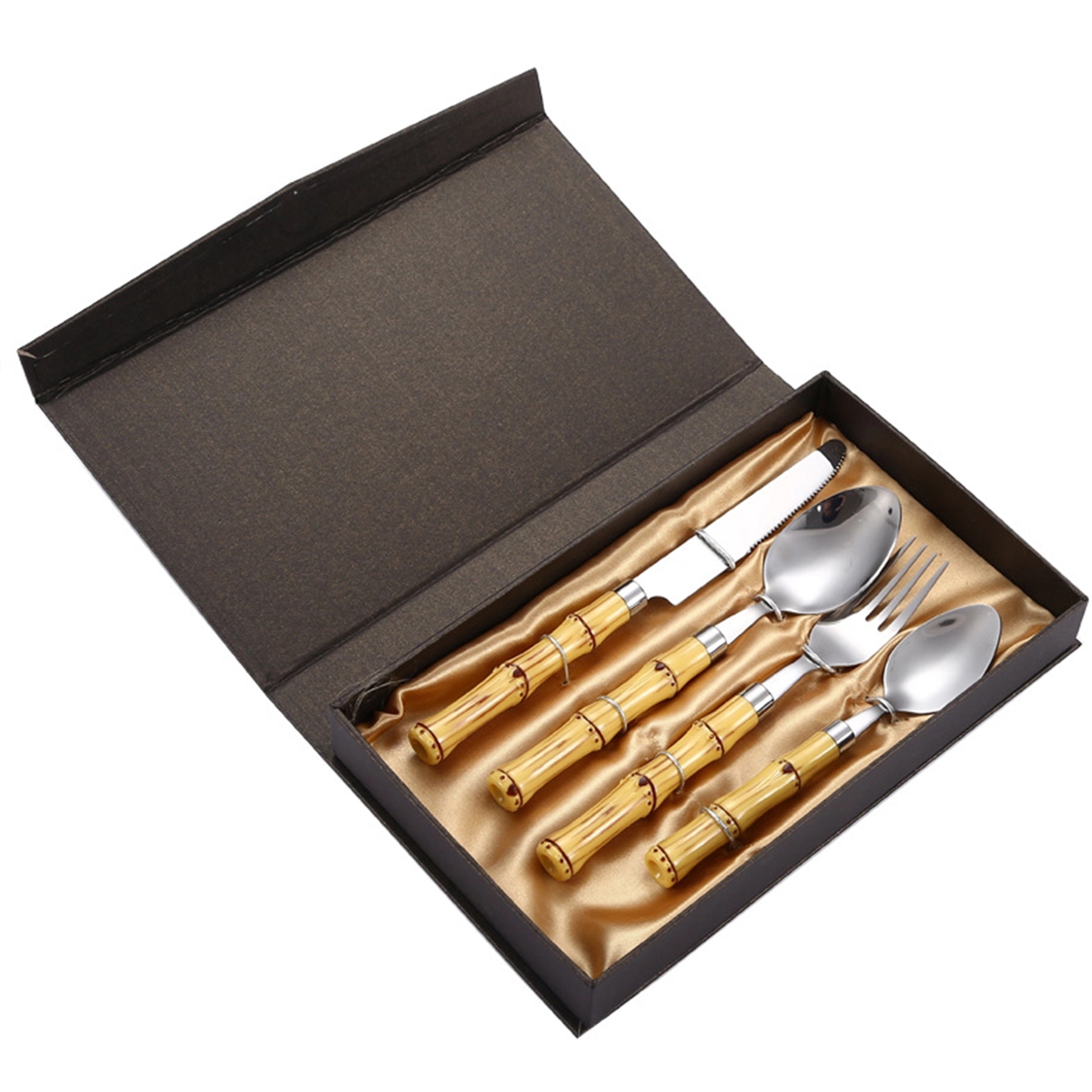 Silverware Set Stainless Steel Cutlery Wood Handle Retro Sty 4