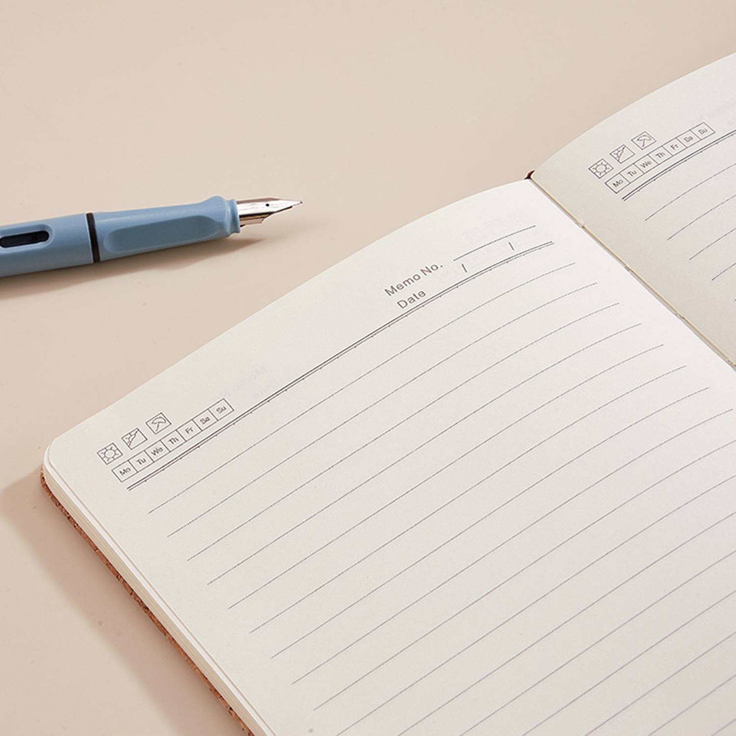 A5 PU Leather Cork Cover Notebook 12