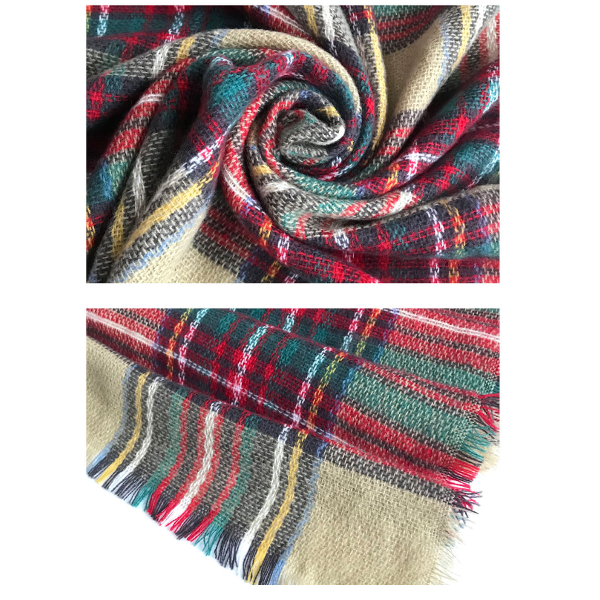 Luxurious Double-Sided Oversized Plaid Scarf for Fall/Winter 3