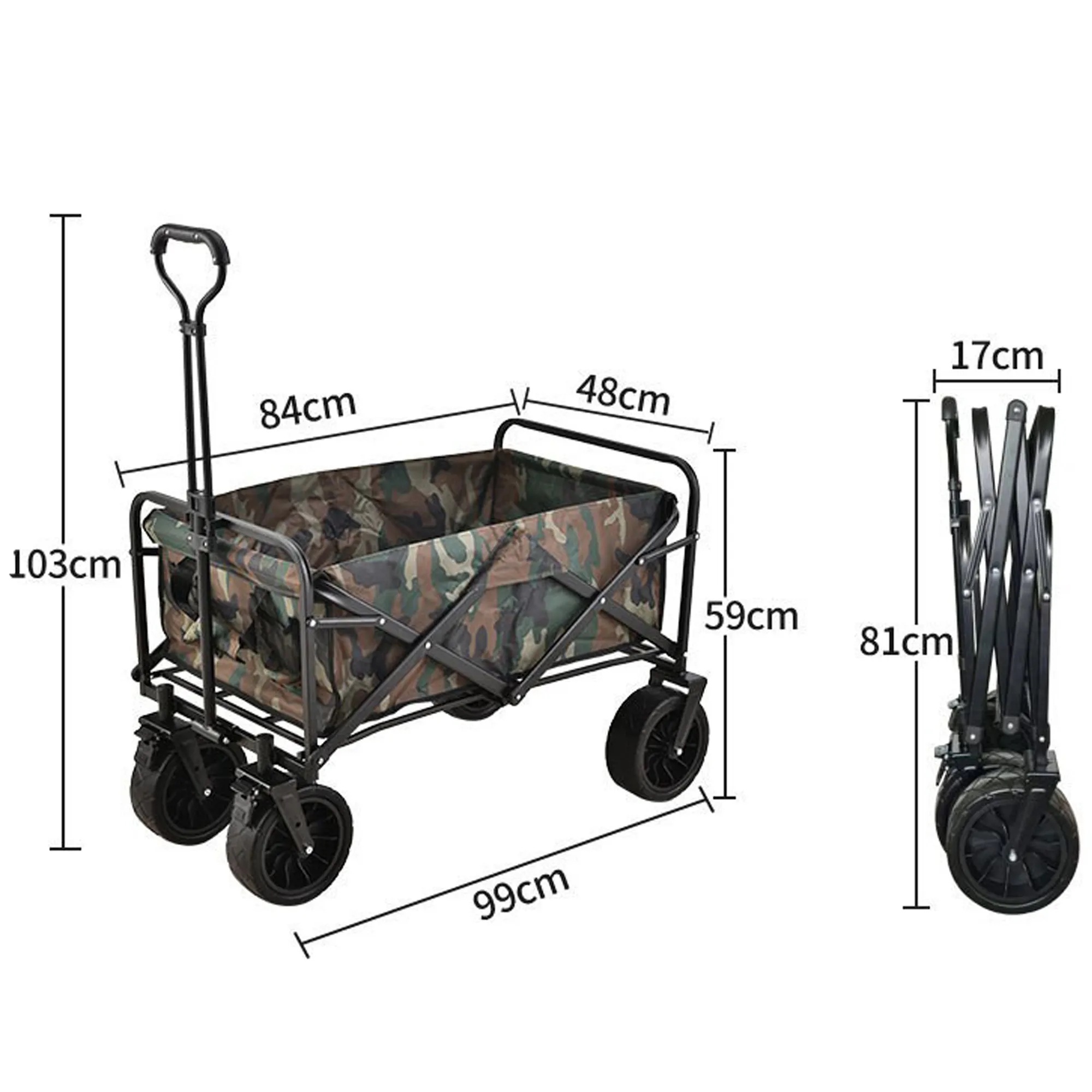 Large Capacity Folding Wagon Platform Structure Hand Carts 7