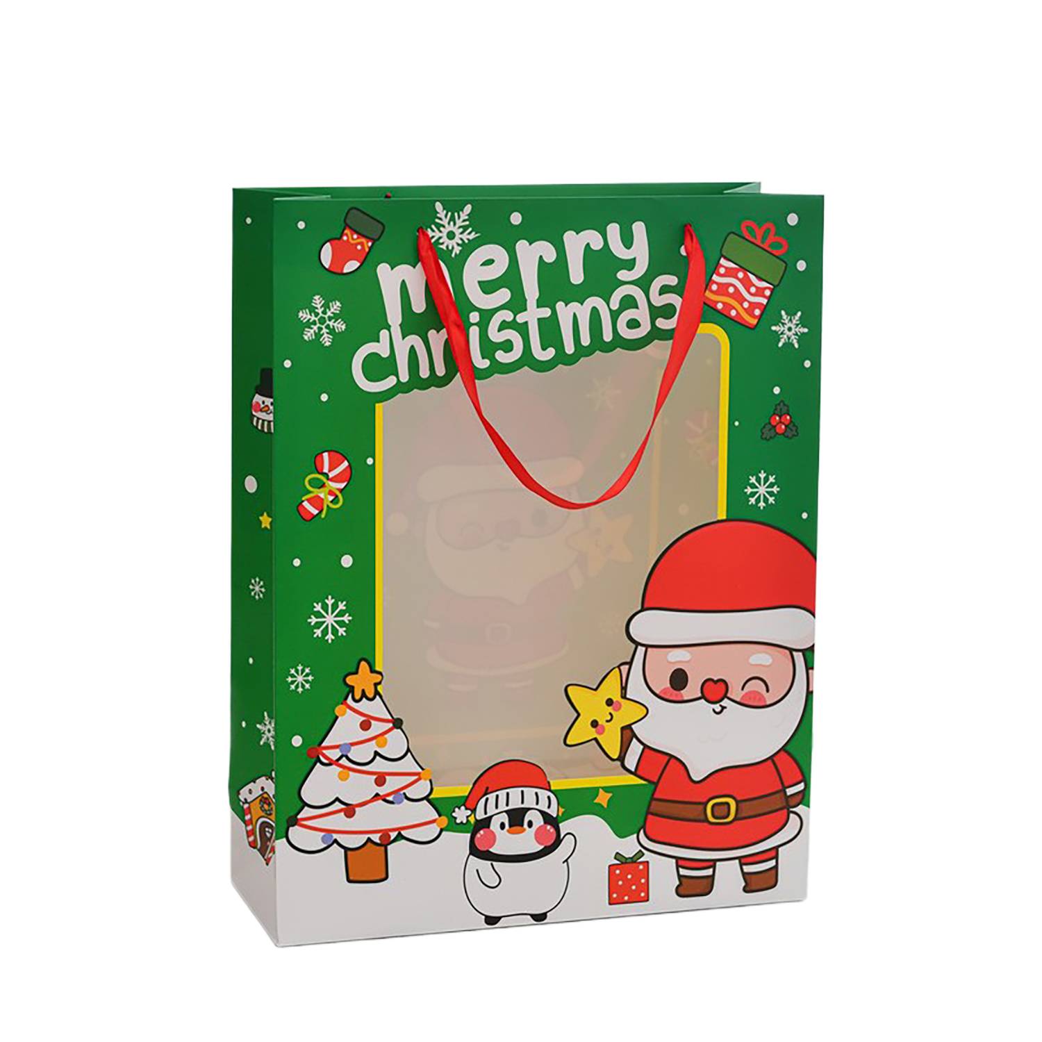 Christmas Gift Paper Bag w/ Clear Window 4