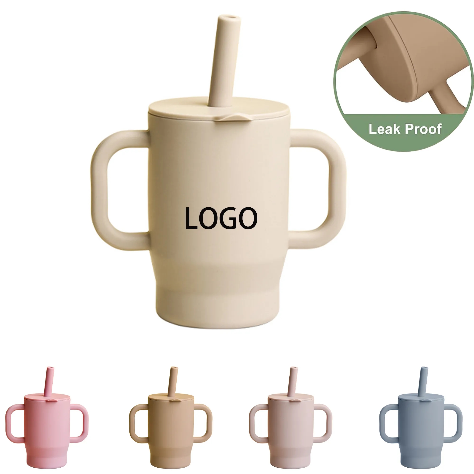 6oz Silicone Baby Straw Cup 2