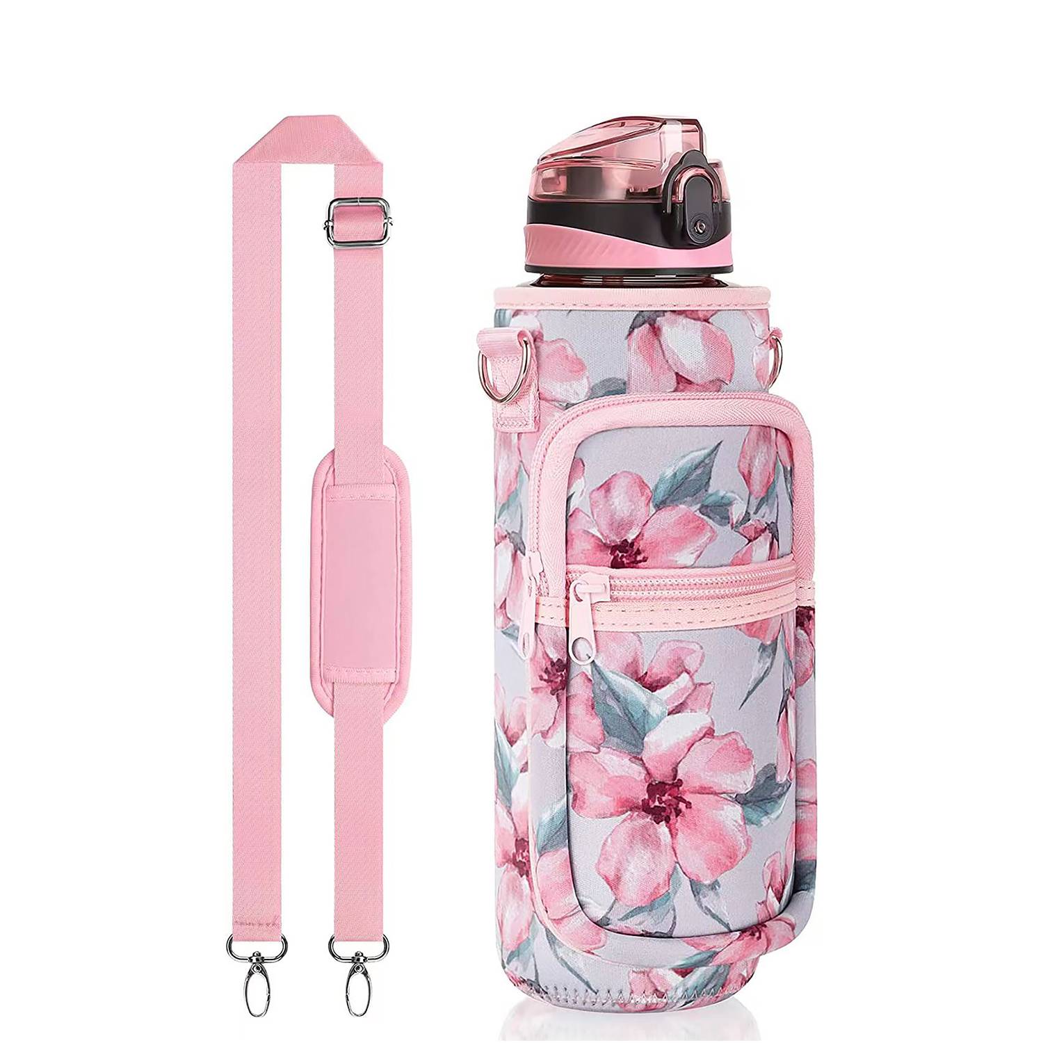 32oz Neoprene Water Bottle Sling Bag w/ Phone Pocket 7