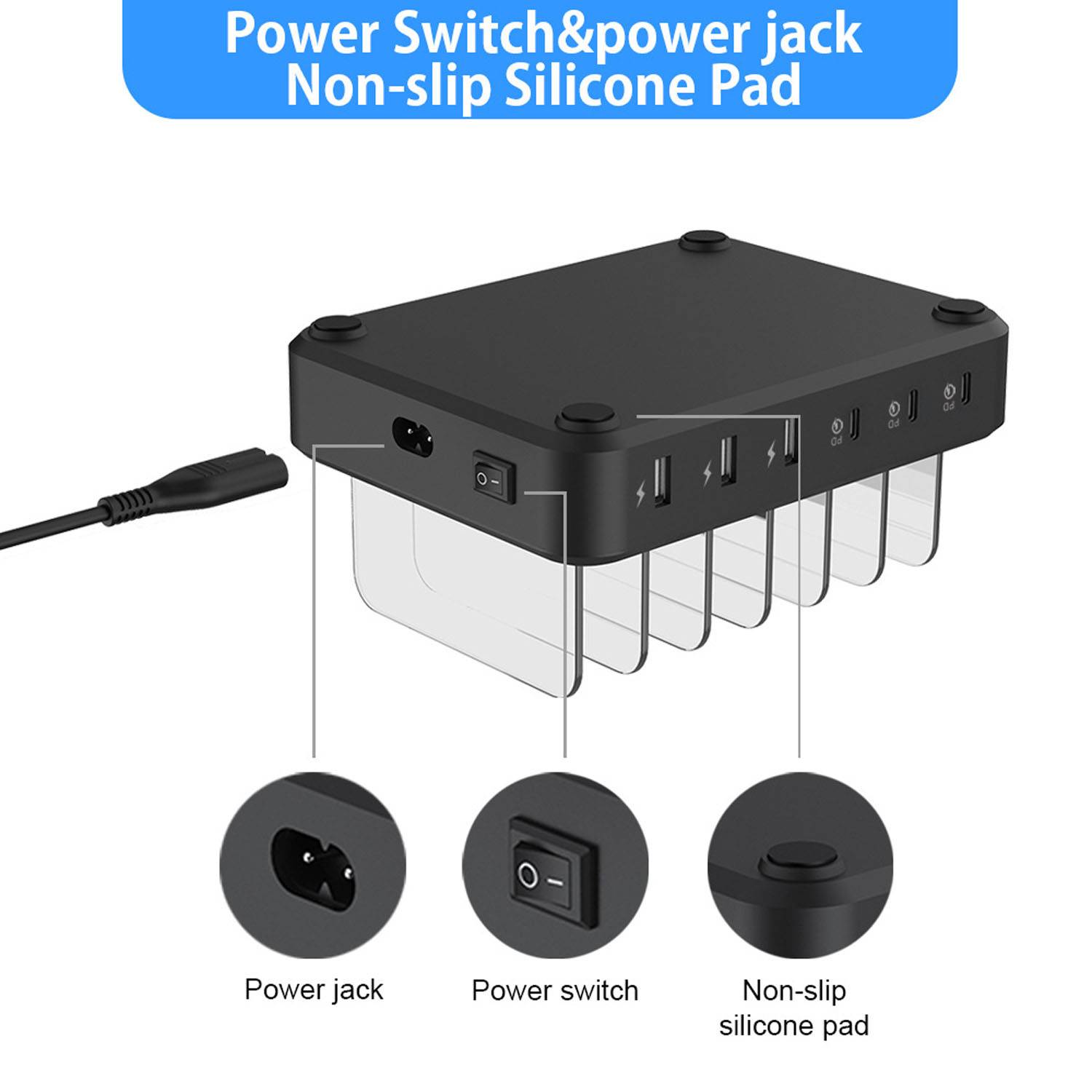 6-Port USB PD Fast Charging Station for Multiple Devices 4