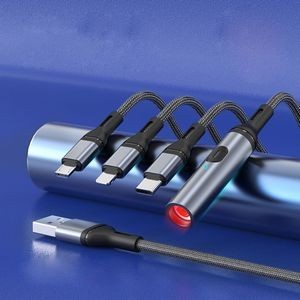 4 in 1 Car Charge Cable With Multiple Connectors Aluminum Alloy Design 5