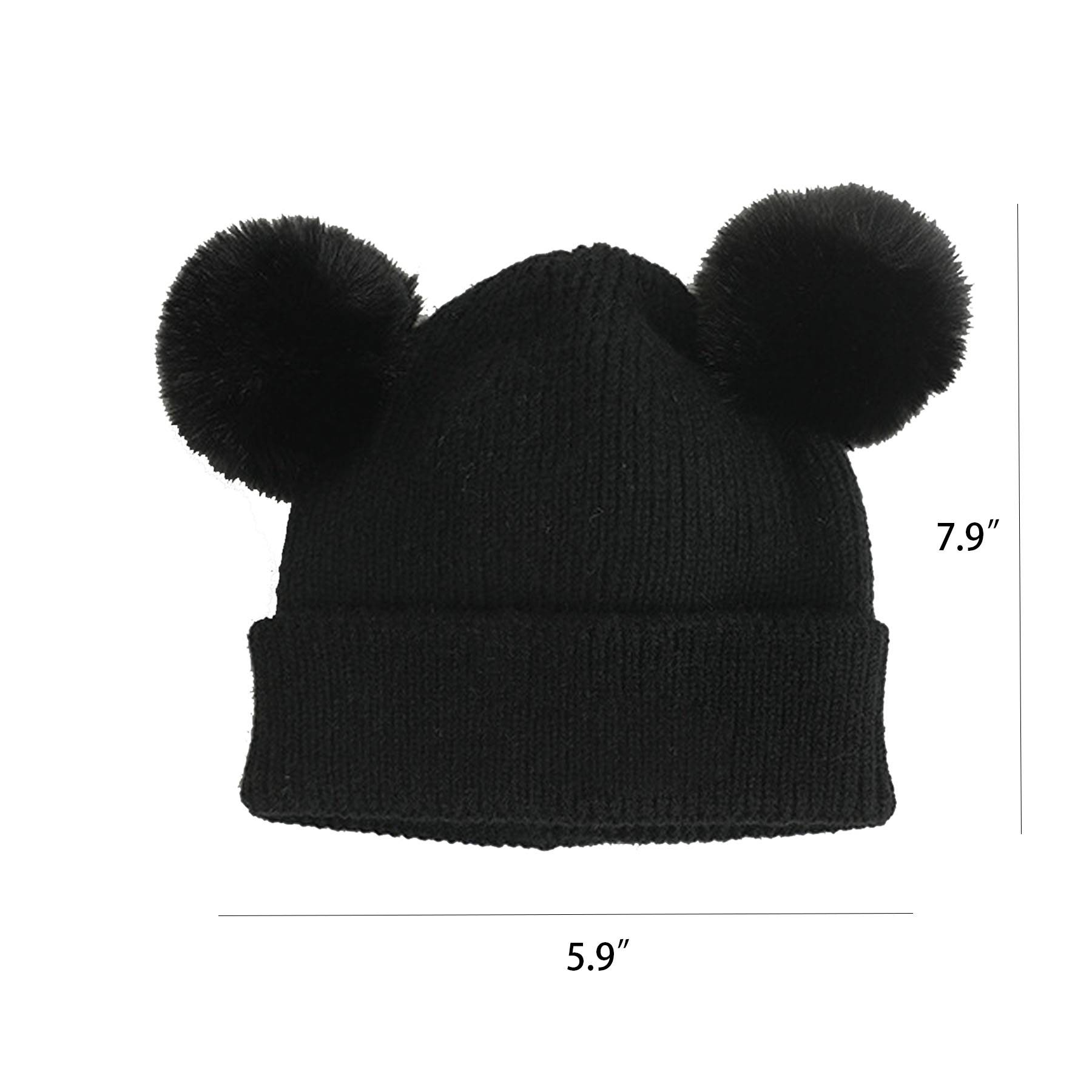 Double ball wool cap beanie for children 6
