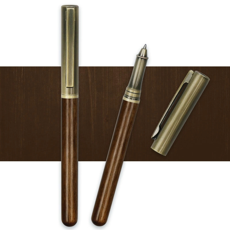Custom Wood Ballpoint Solid Brass Pens 6
