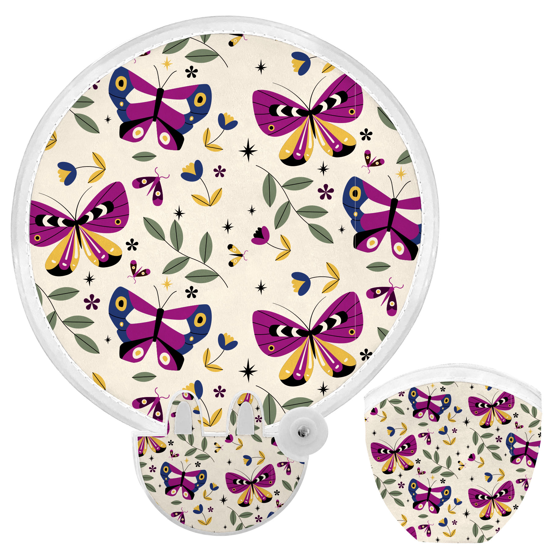 Polyester Folding Fan with Pouch 23