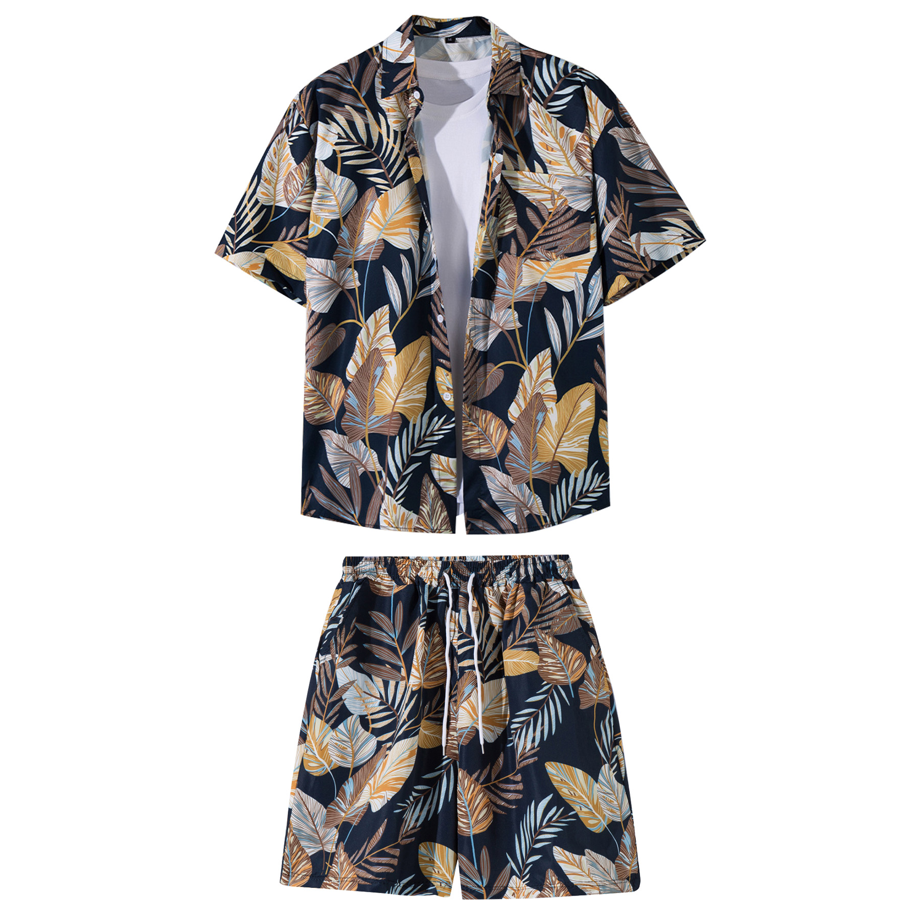 2 Pieces Hawaiian Shirts And Shorts Sets 12