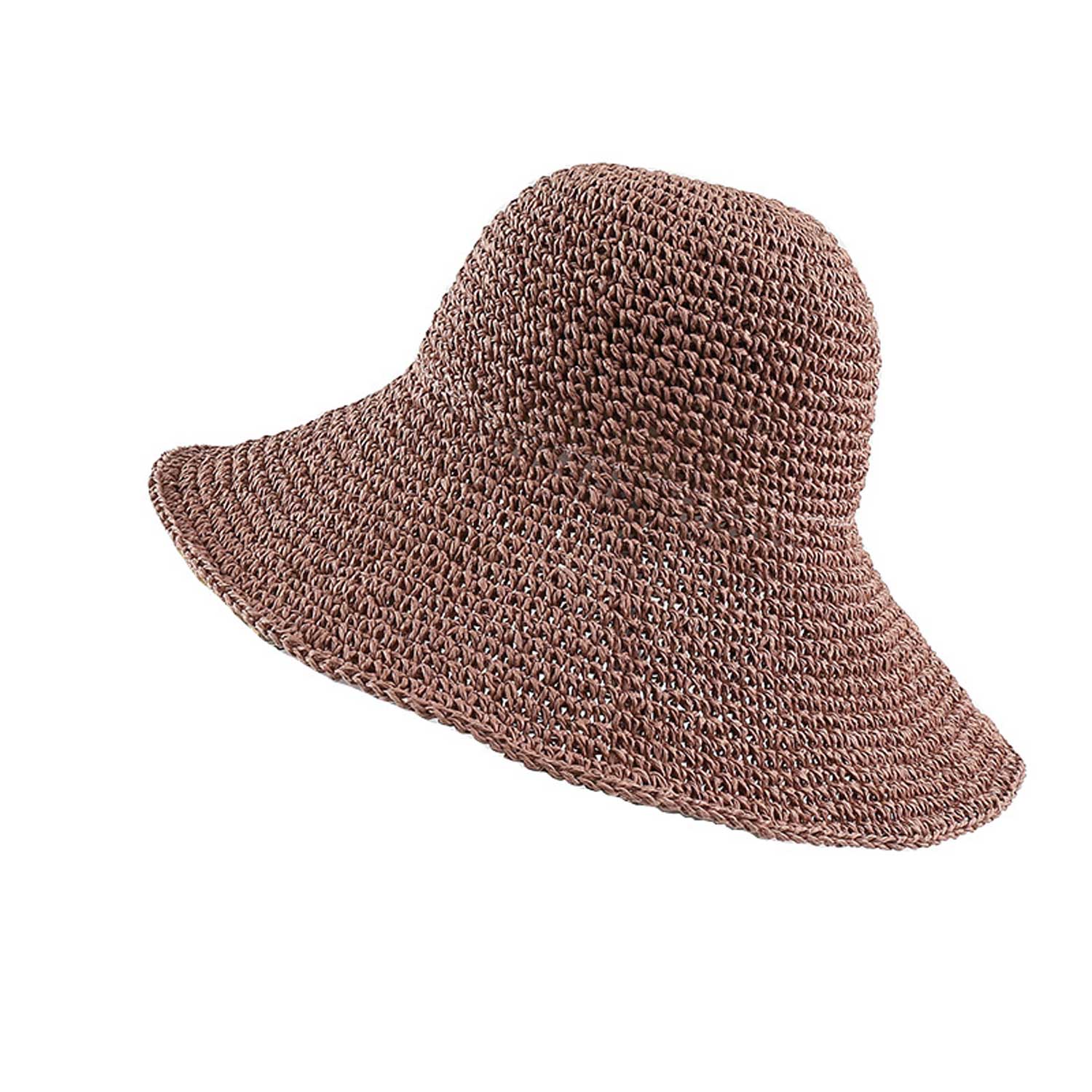 Wide Brim Crochet Foldable Fisherman Vacation Hat for Women 6