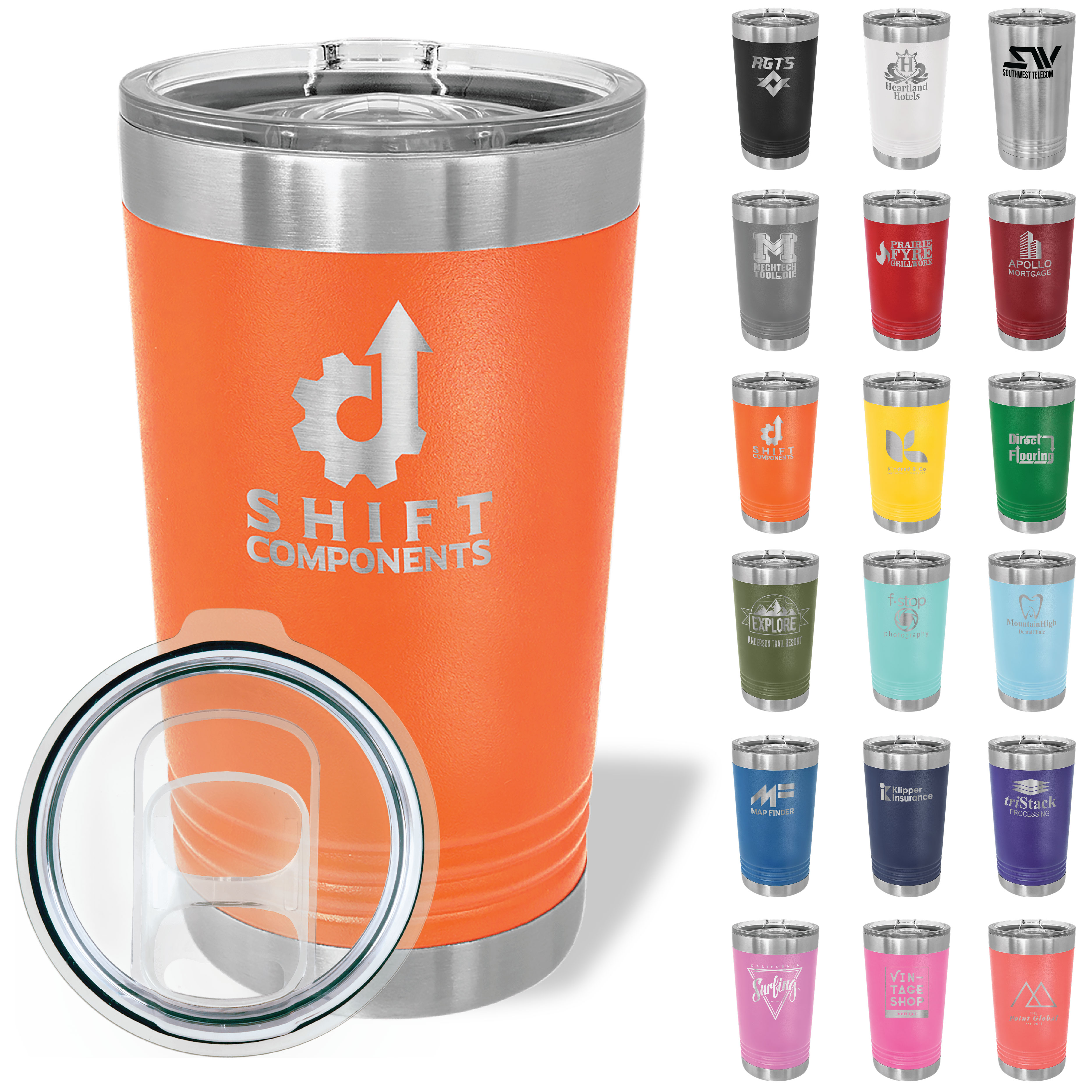 Polar Camel 16oz Stainless Steel Pint w/ Sliding Lid 4