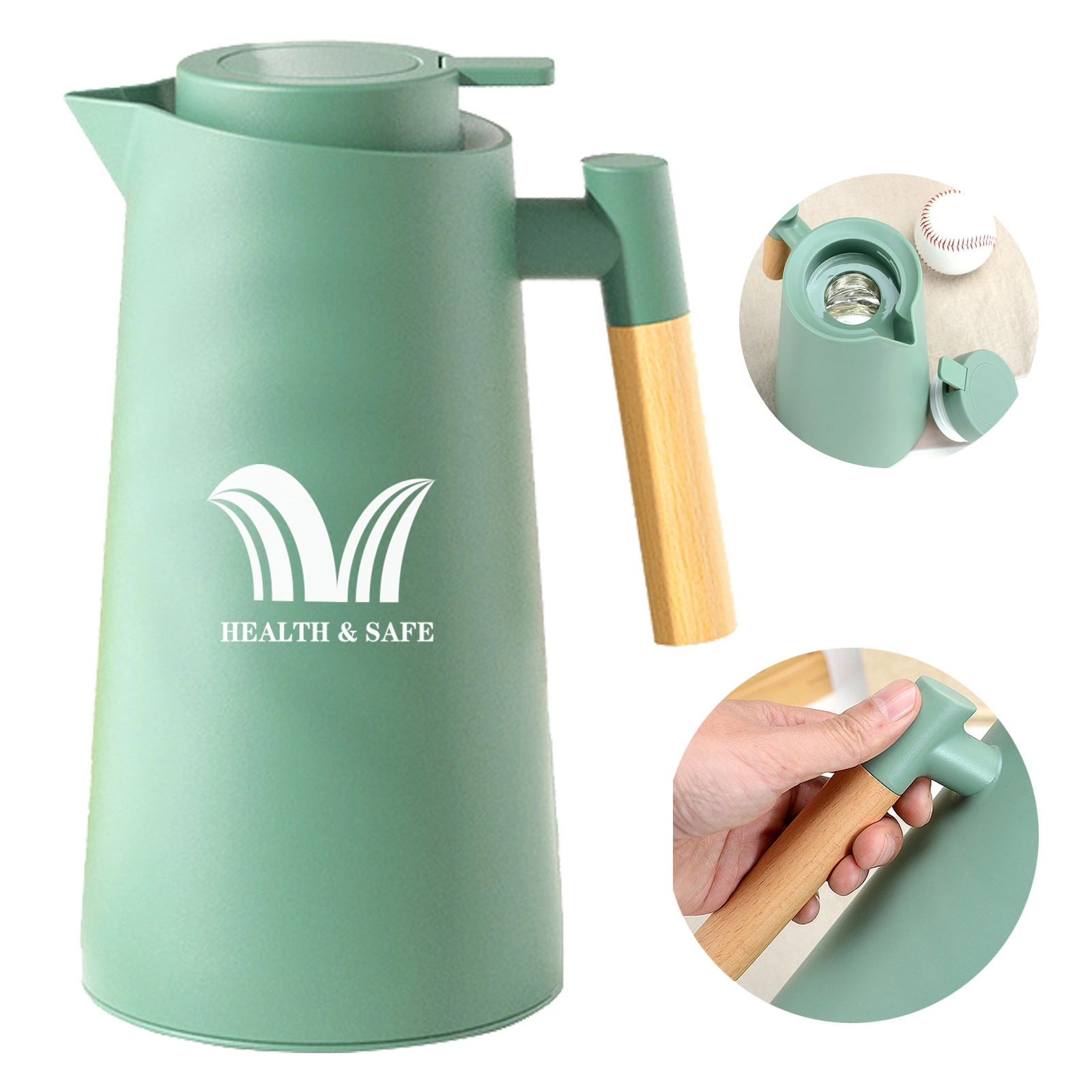 Warm Water Kettle With Wooden Handle 2