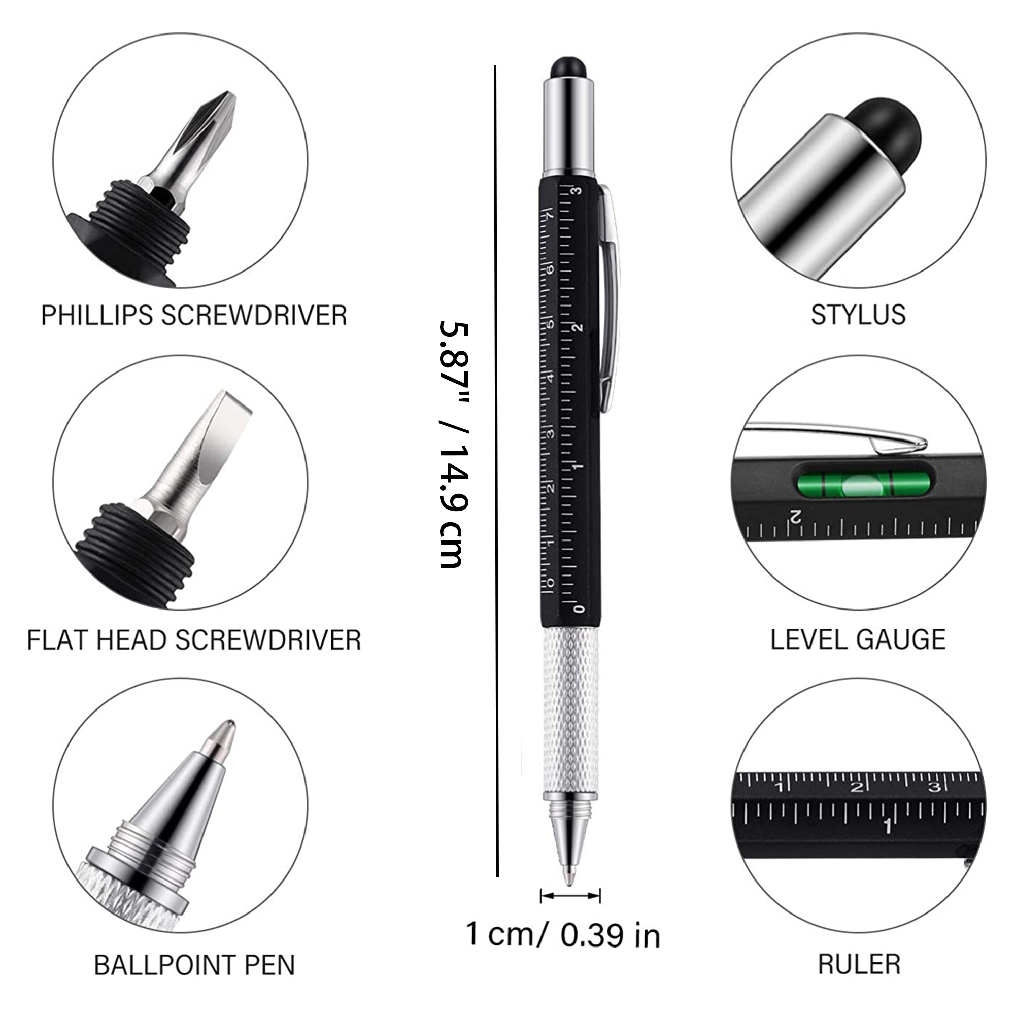 Multi-word 6 in 1 Multi Function Tool Ballpoint Pen 3