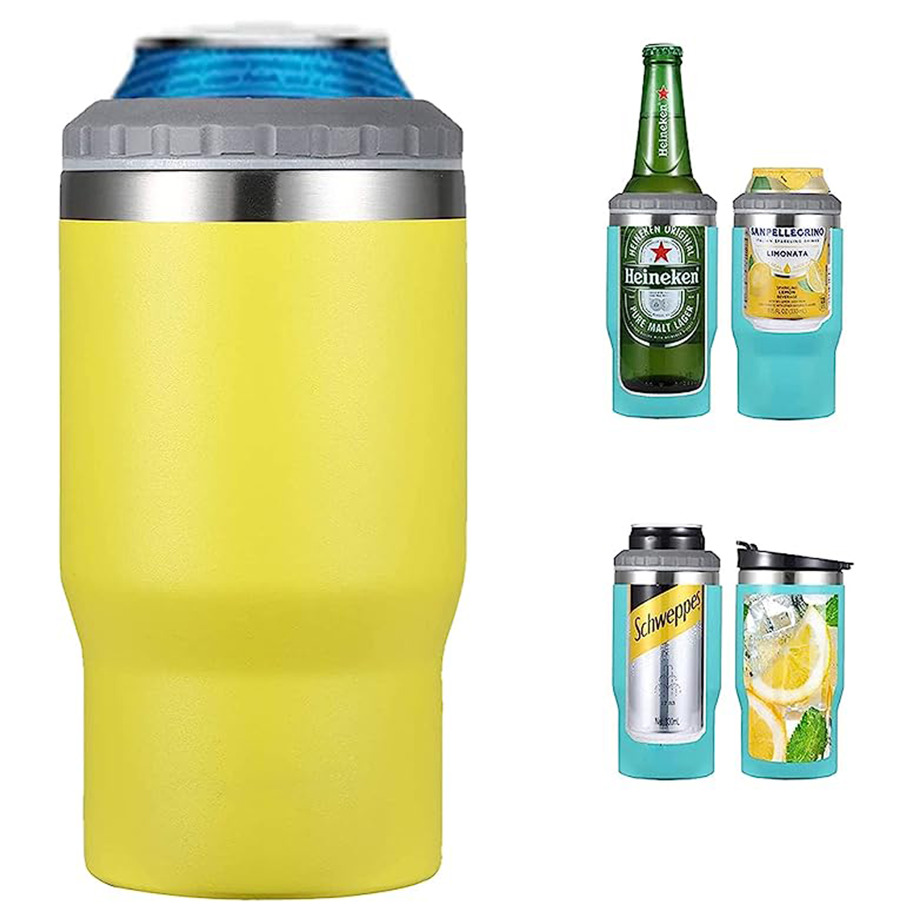 4 in 1 Insulated Can/Bottle Cooler, custom koozie with logo imprint 7