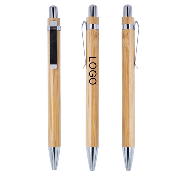 BAMBOO BALLPOINT PEN WITH METAL TRIMS 7