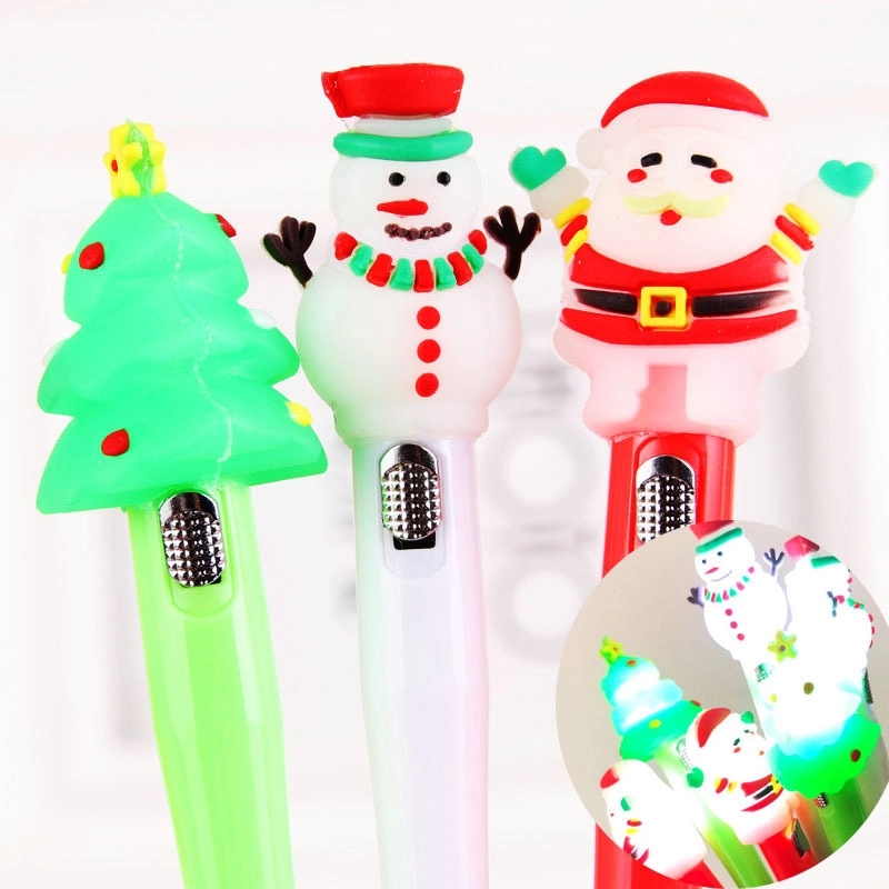 Xmas Led Pen Flashing Gel Ink Ballpoint 3