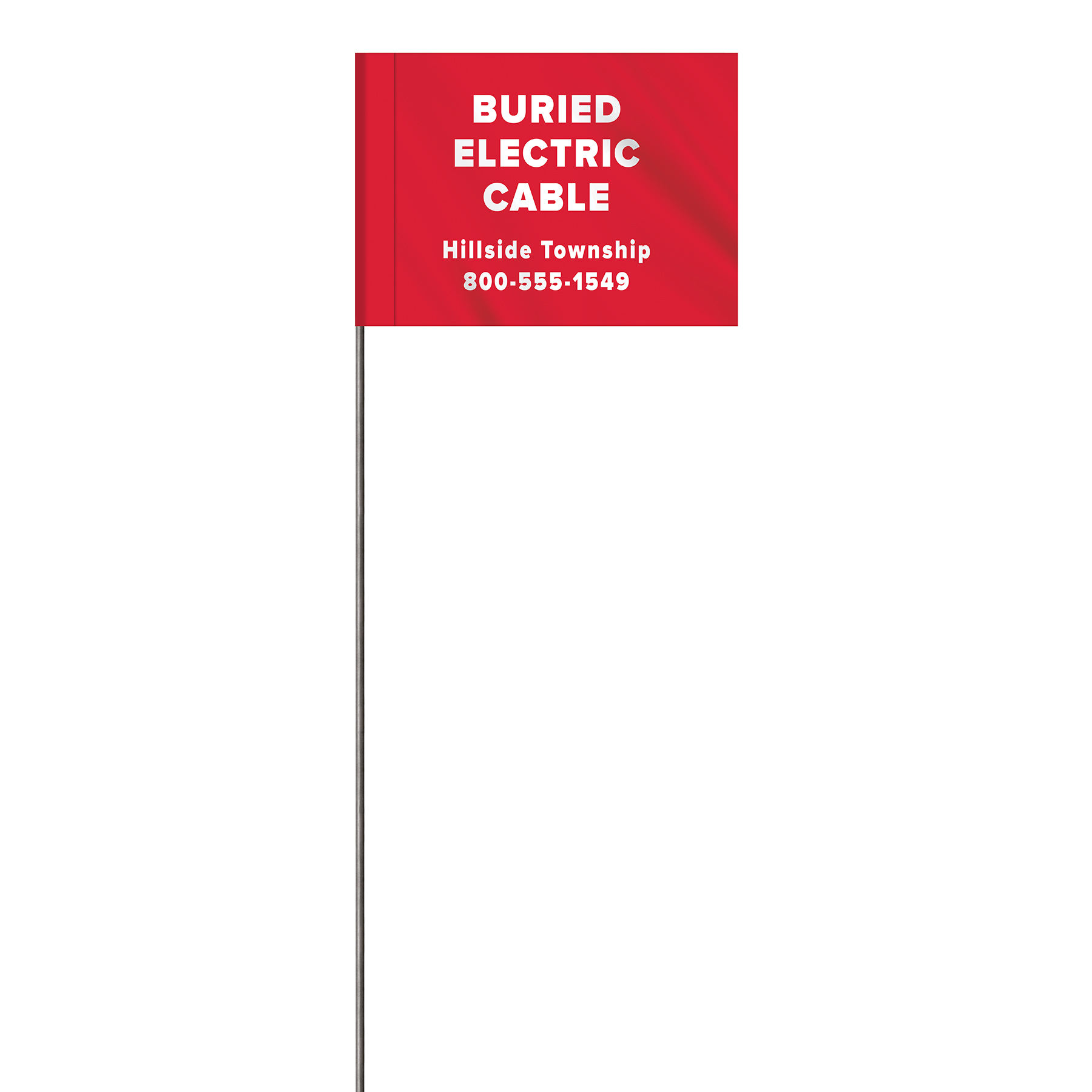 1-Color 2.5" x 3.5" Custom Vinyl Marking Flag with 11.5" Wire 12