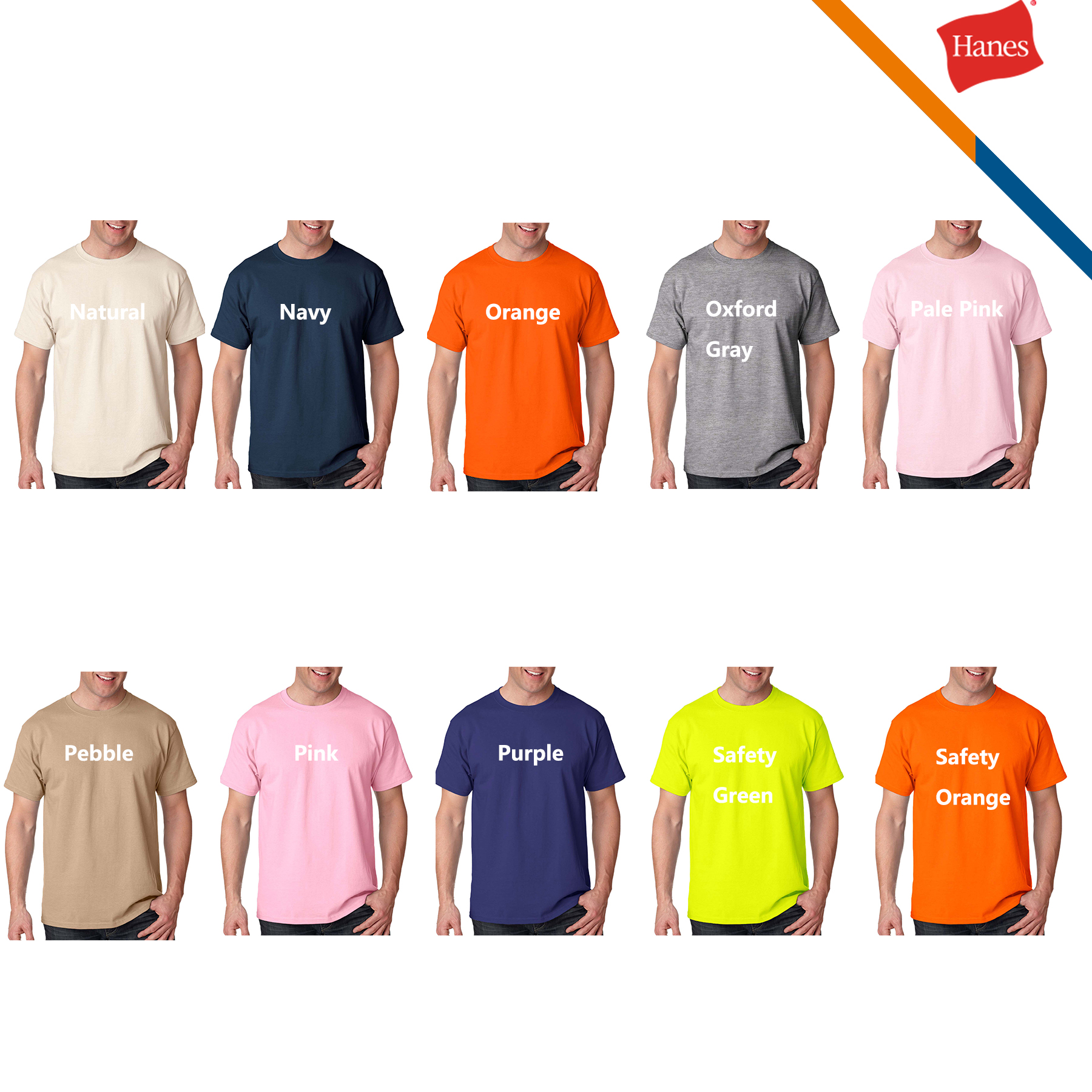 Hanes® 6.1 oz 100 % Cotton Preshrunk T-shirts 5